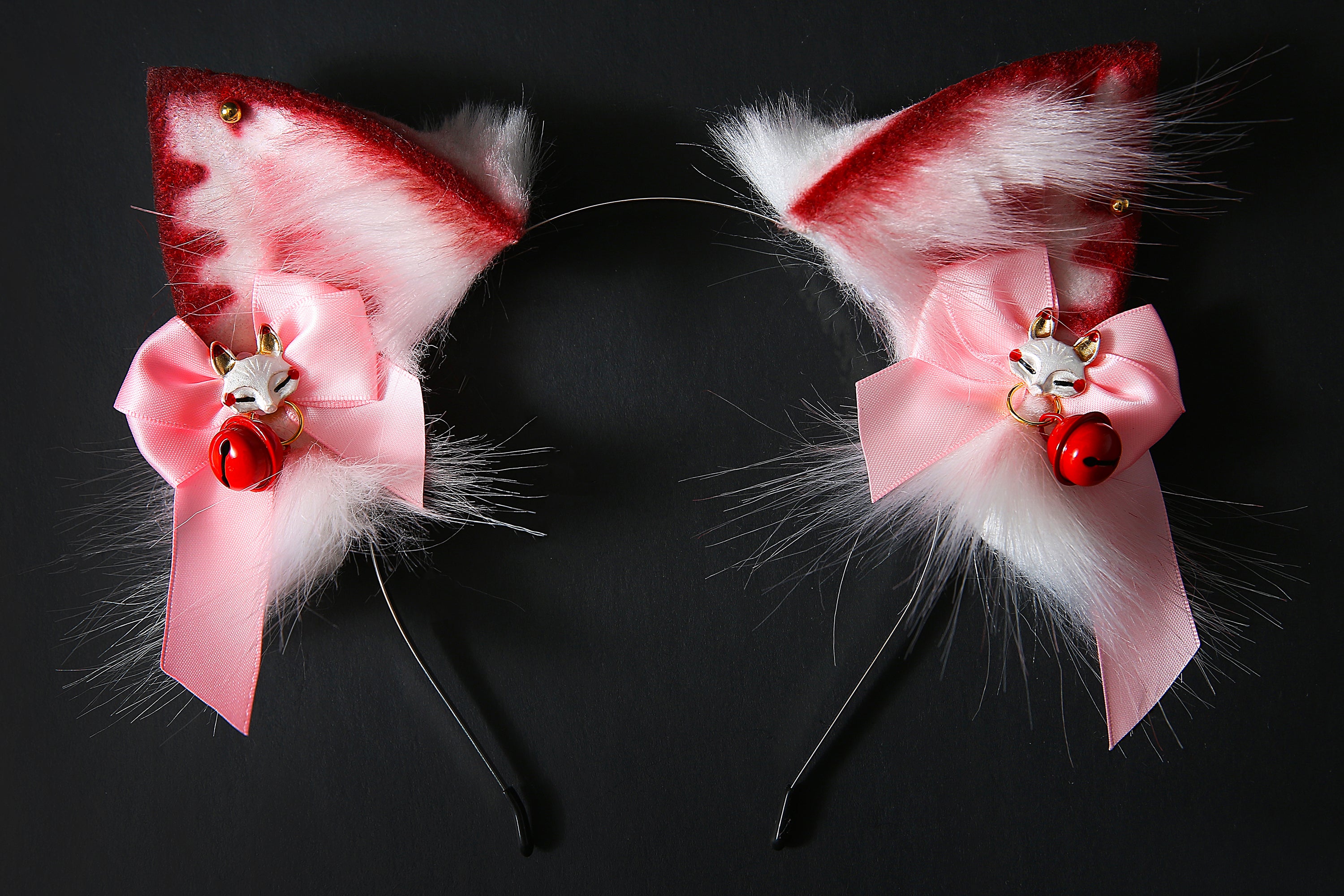 White red cat ear headband and tail set kittenplay