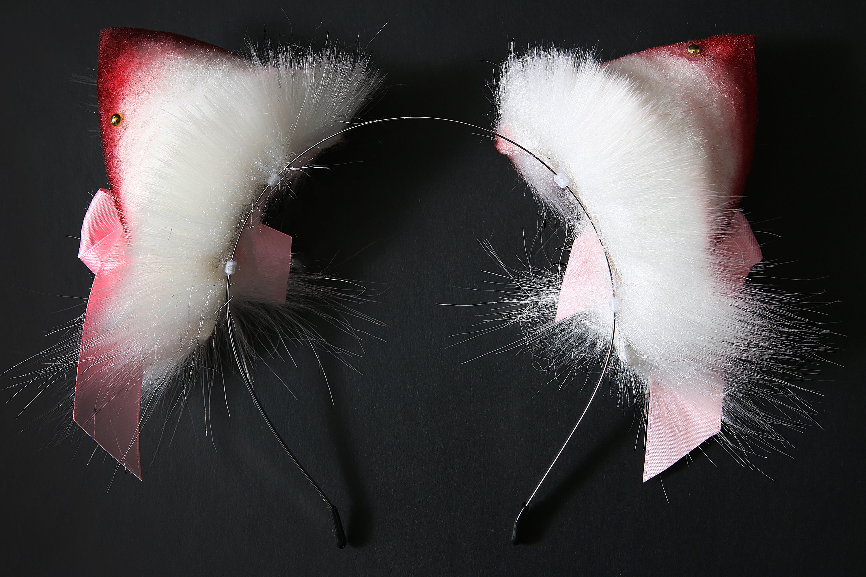 White red cat ear headband and tail set kittenplay