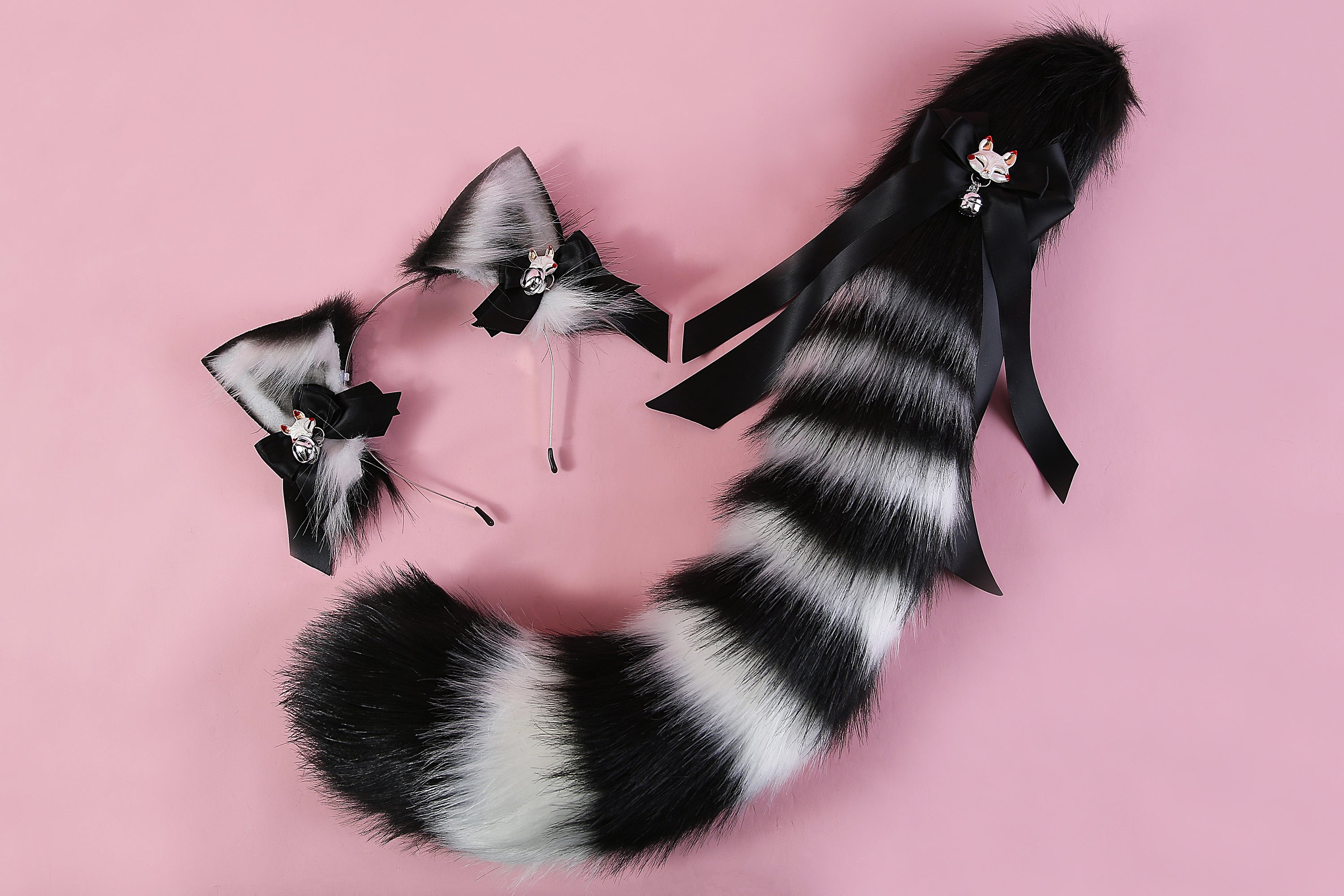 Kitten ear and tail set cat ear headband and tail