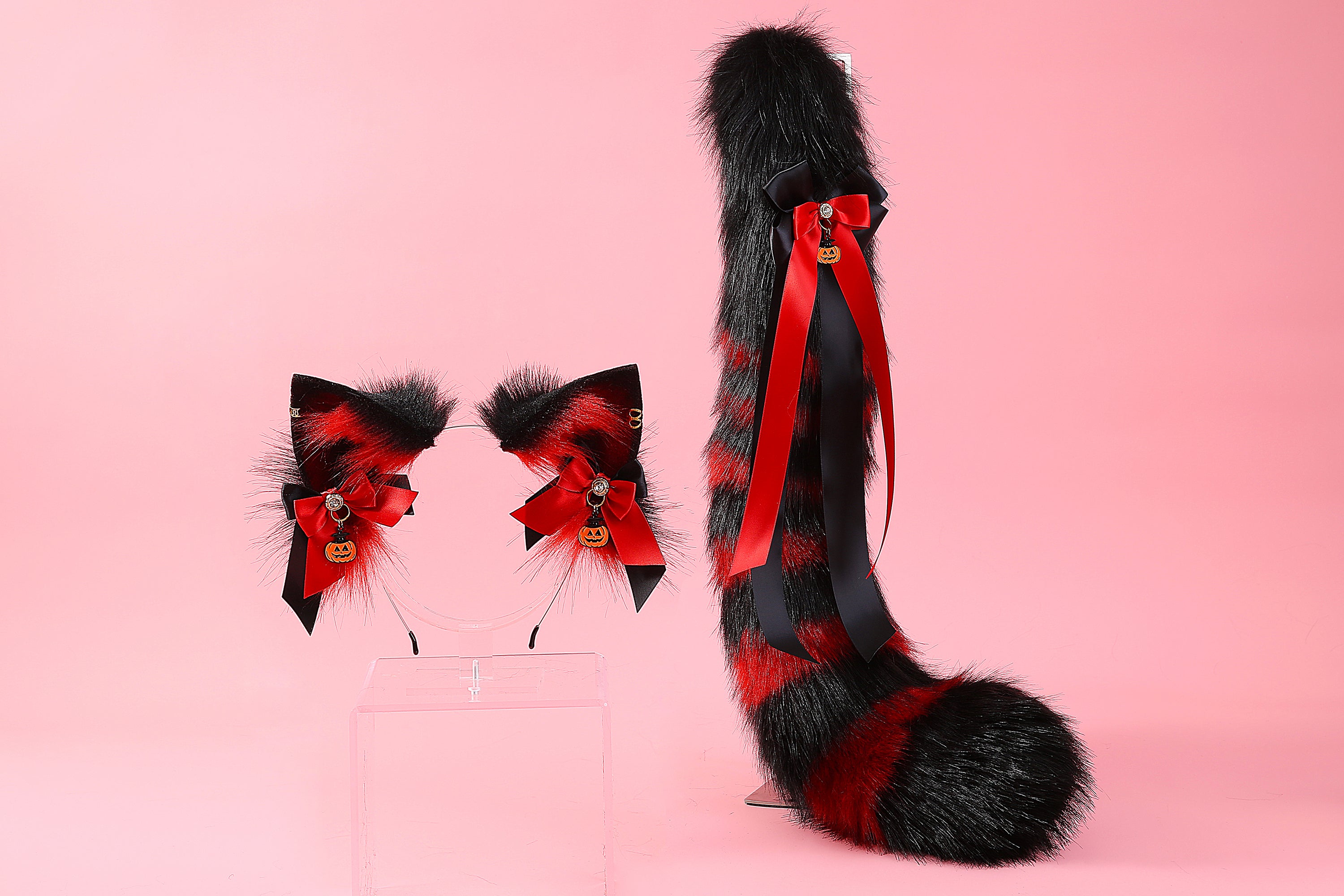 Kitten ear and tail set cat ear headband and tail