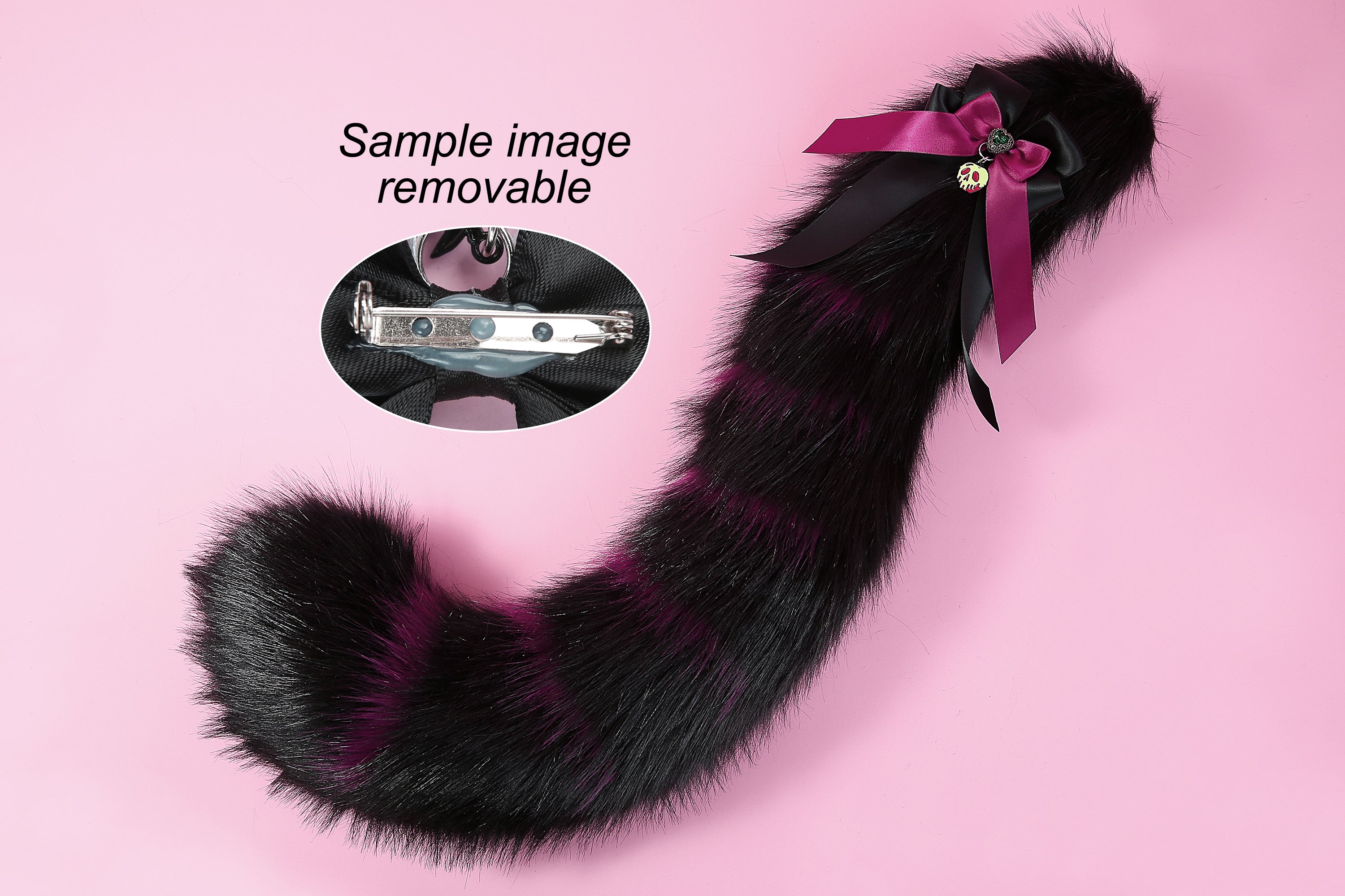 Purple black kitten ear and tail set