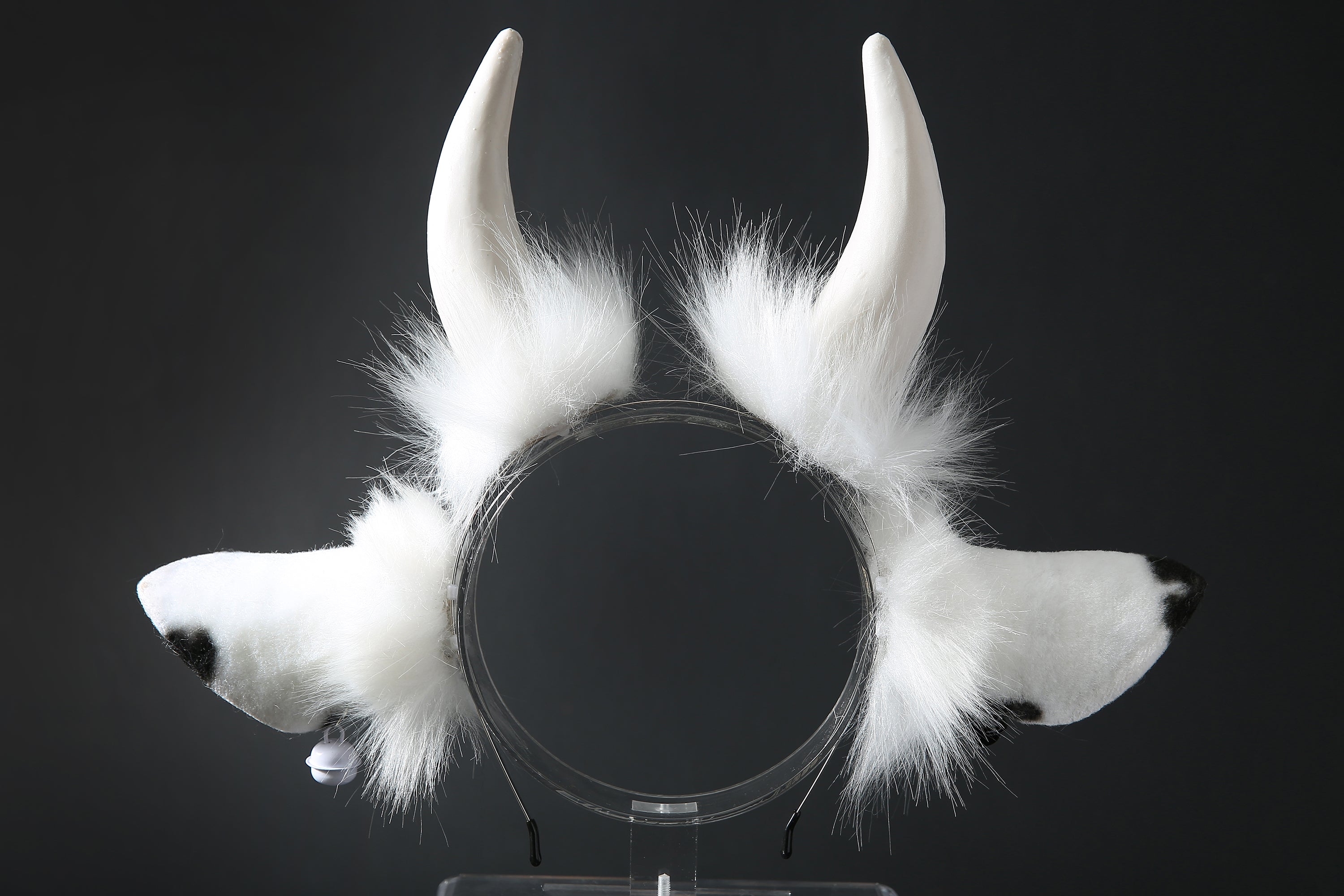 Faux fur cow ears and tail