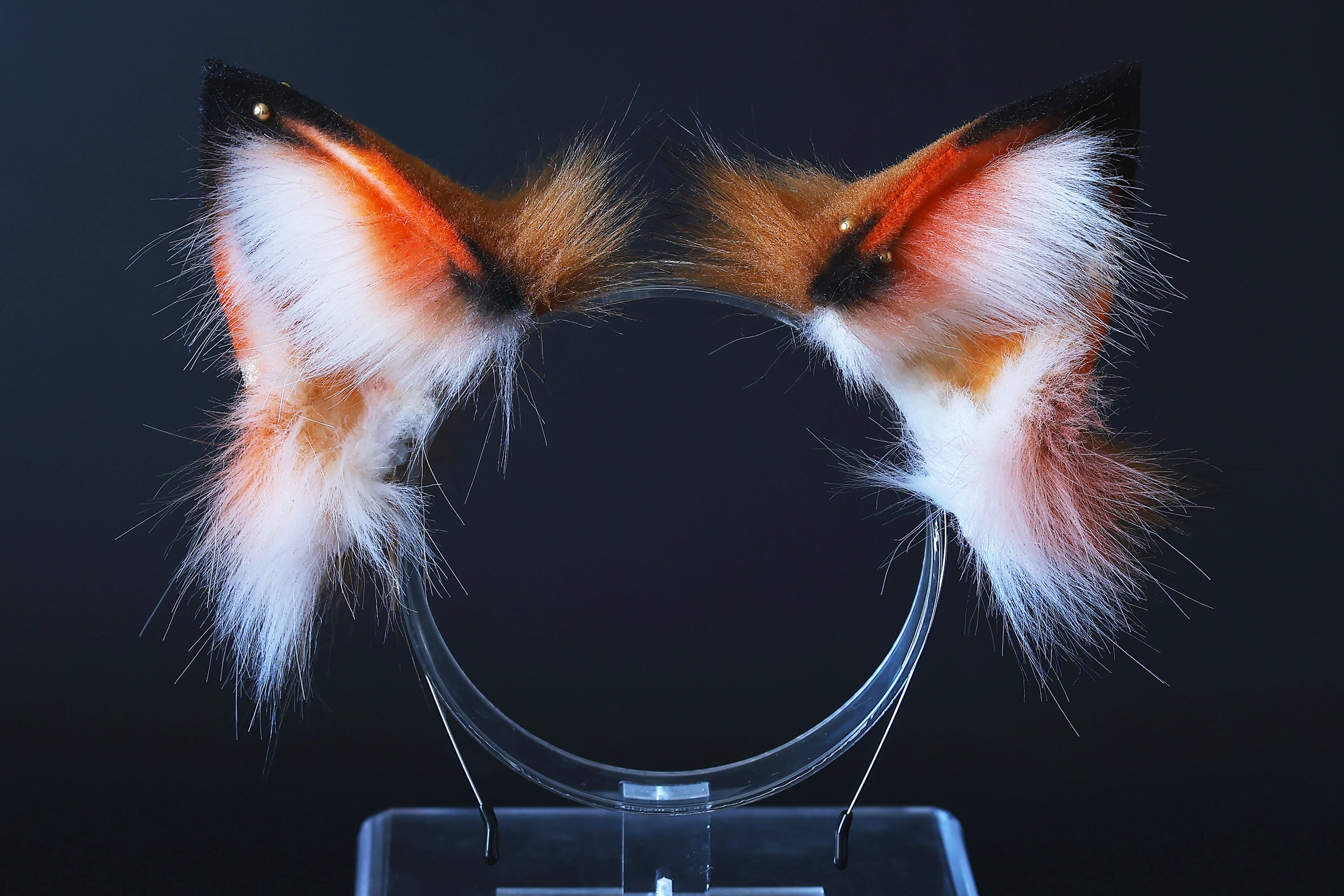 Faux fur 3 tailed kitsune tail plug and ear set 3 fox tails and ears kitten ear and tail set wolf ear and tail anime cosplay role play