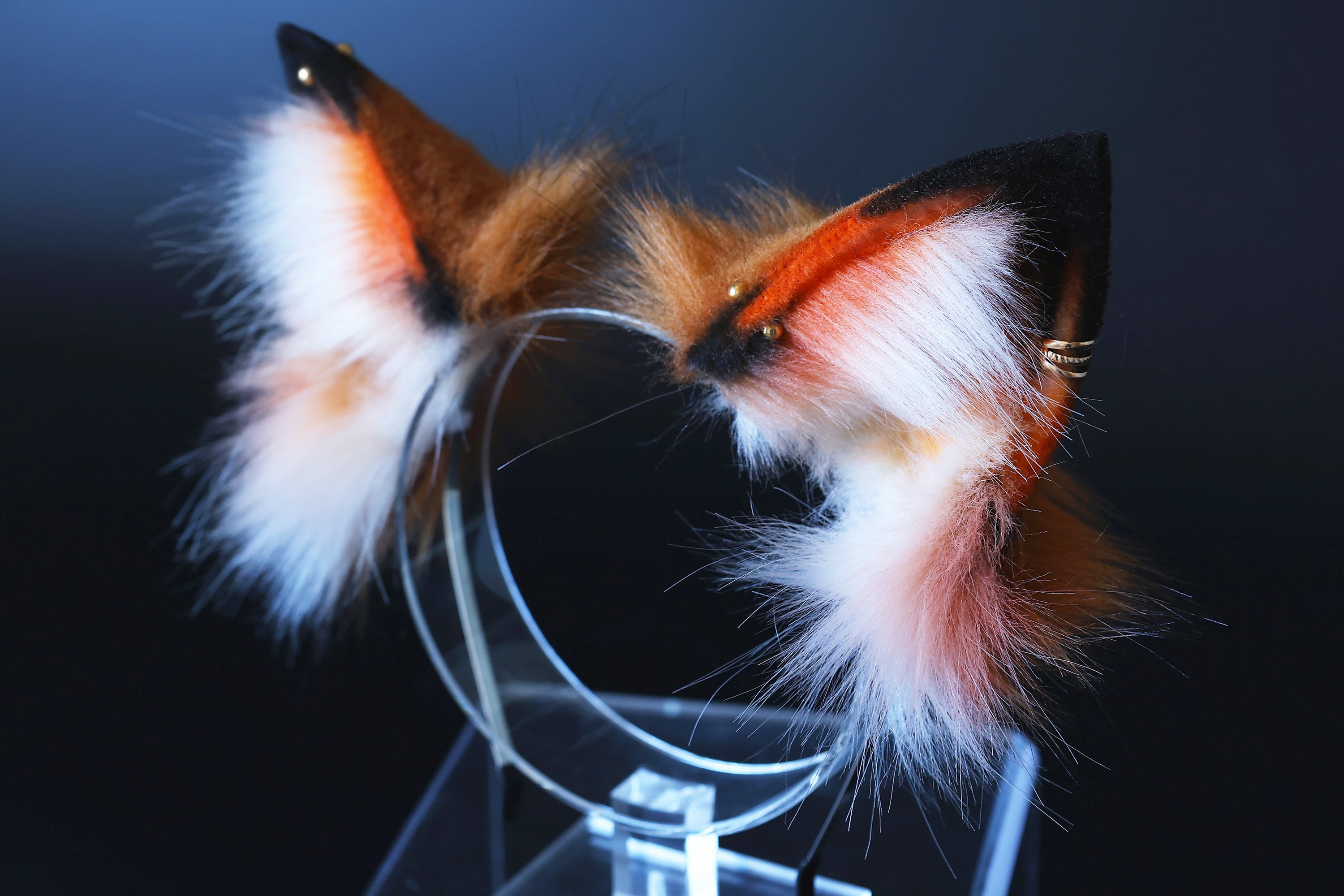 Faux fur 3 tailed kitsune tail plug and ear set 3 fox tails and ears kitten ear and tail set wolf ear and tail anime cosplay role play