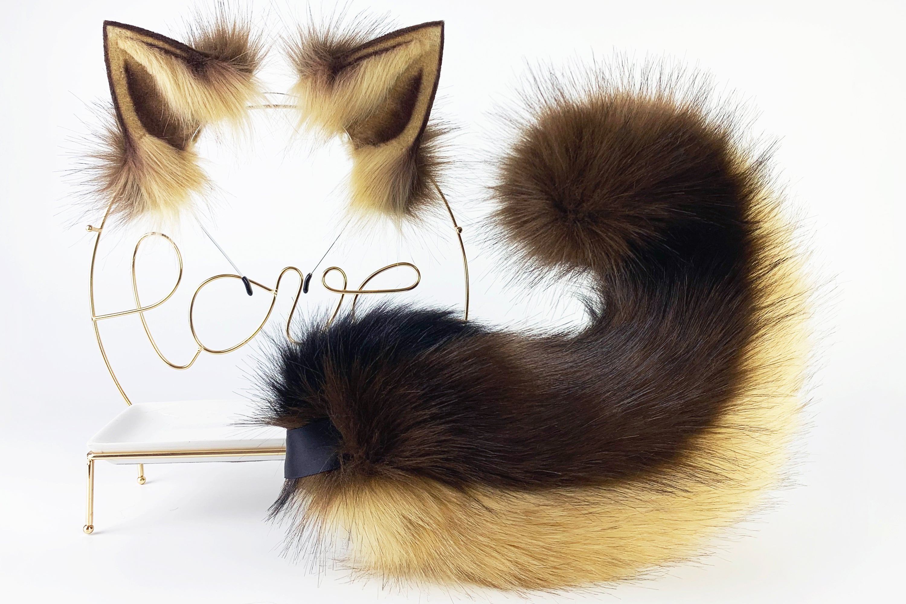 Husky dog ear and tail plug set puppy ear and tail set animal cosplay puppy play petplay dog ear and dog tail set puppy tail and ear kemonomimi