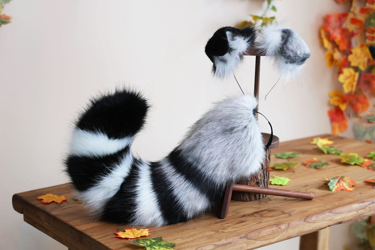 Hyper motion puppy tail sleeve and ears faux fur dog sleeves for silicone base - super motion tail covers - therian puppy kemonomimi furry