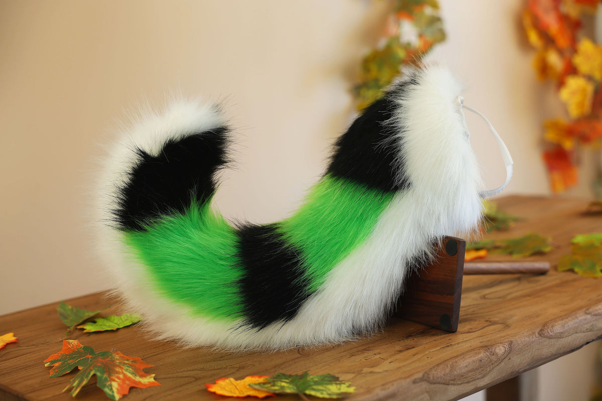 Hyper motion puppy tail sleeve and ears faux fur dog sleeves for silicone base - super motion tail covers - therian puppy kemonomimi furry
