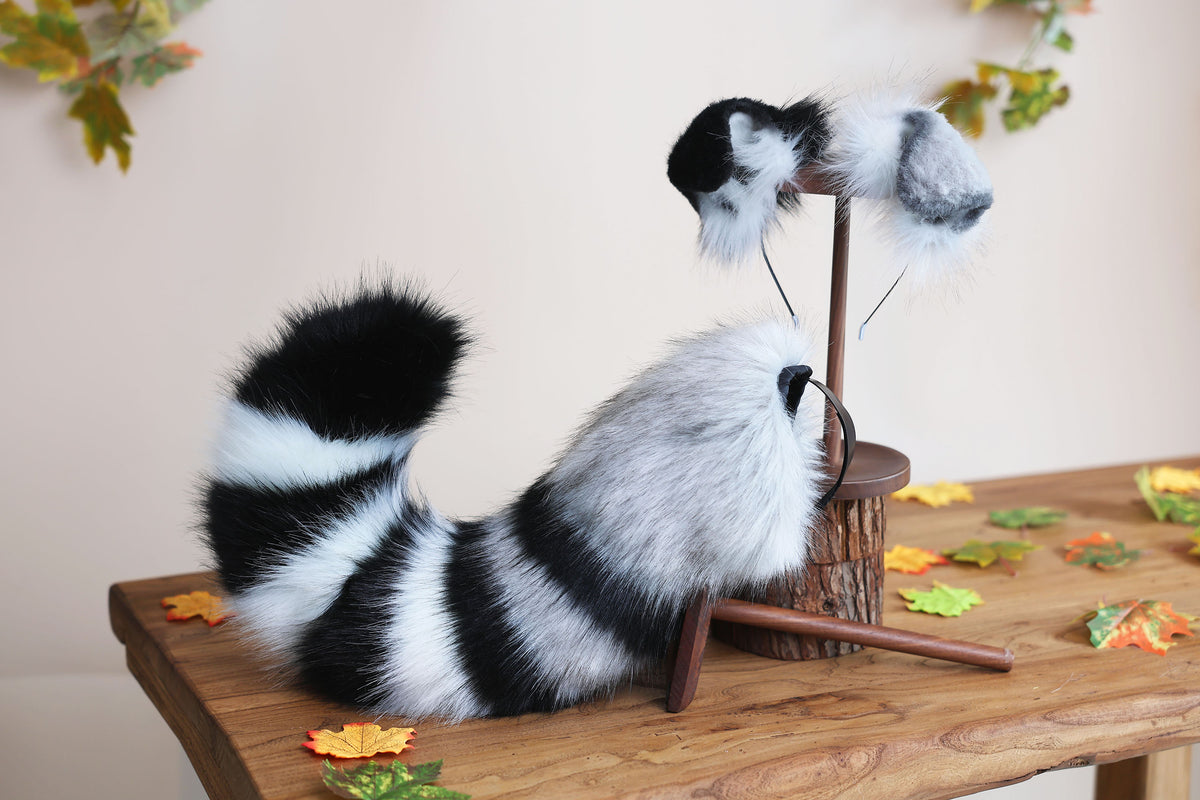Hyper motion puppy tail sleeve and ears faux fur dog sleeves for silicone base - super motion tail covers - therian puppy kemonomimi furry