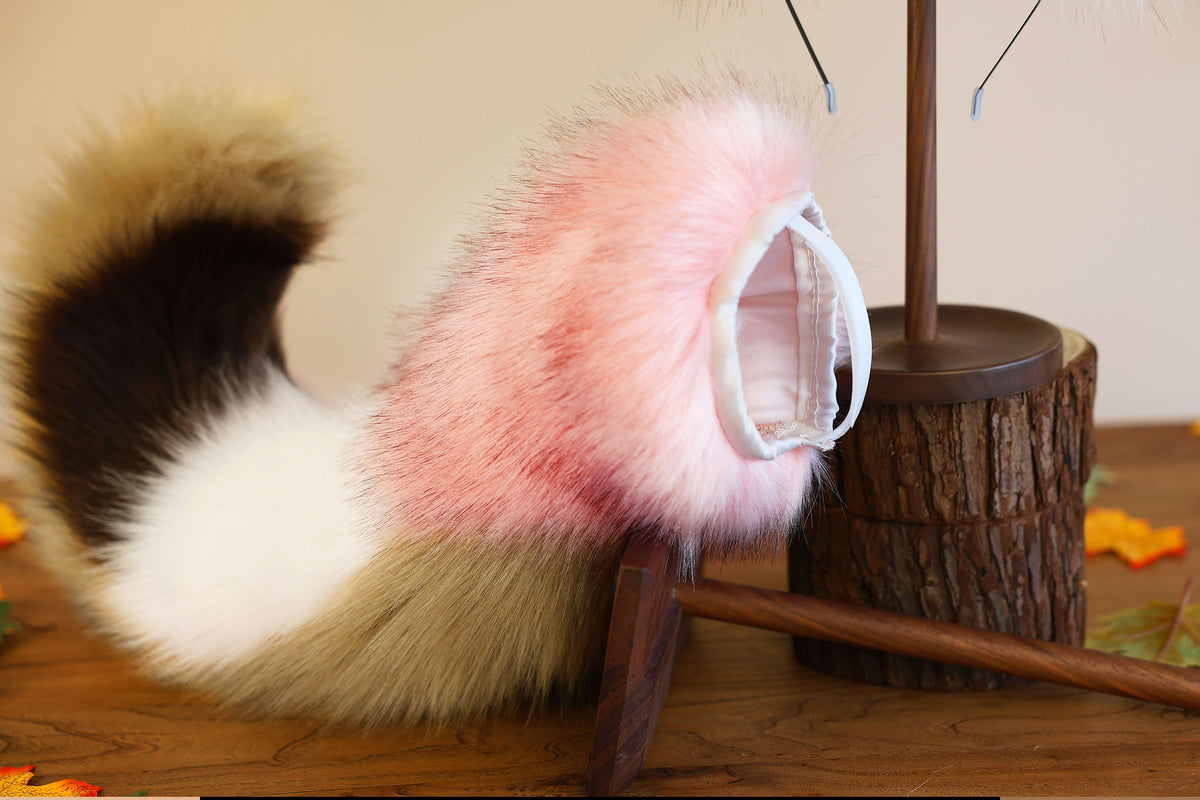 Hyper motion puppy tail sleeve and ears faux fur dog sleeves for silicone base - super motion tail covers - therian puppy kemonomimi furry