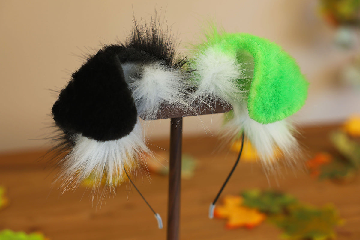 Hyper motion puppy tail sleeve and ears faux fur dog sleeves for silicone base - super motion tail covers - therian puppy kemonomimi furry