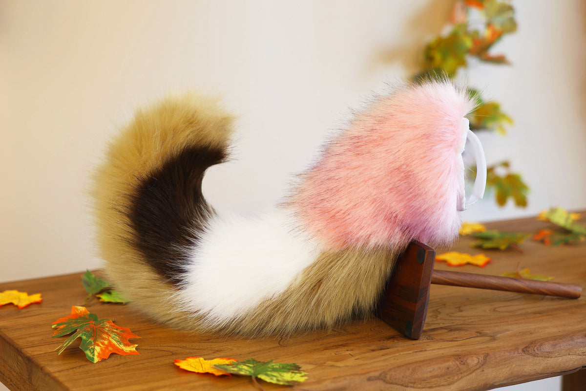 Hyper motion puppy tail sleeve and ears faux fur dog sleeves for silicone base - super motion tail covers - therian puppy kemonomimi furry