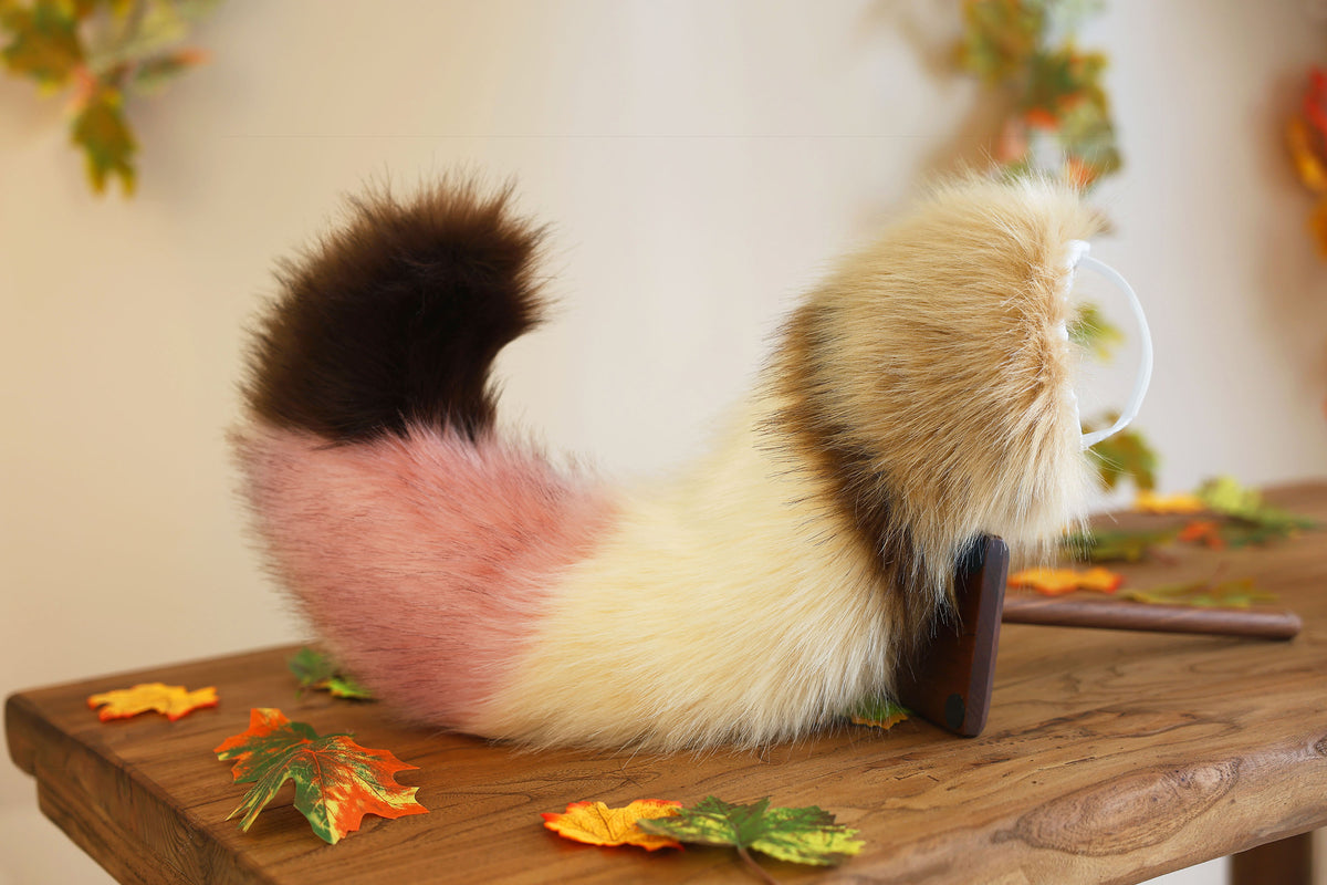 Hyper motion puppy tail sleeve and ears faux fur dog sleeves for silicone base - super motion tail covers - therian puppy kemonomimi furry