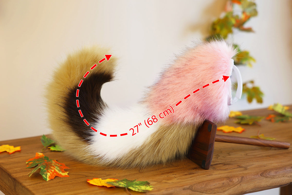 Hyper motion puppy tail sleeve and ears faux fur dog sleeves for silicone base - super motion tail covers - therian puppy kemonomimi furry