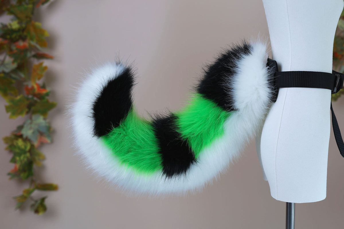 Hyper motion puppy tail sleeve and ears faux fur dog sleeves for silicone base - super motion tail covers - therian puppy kemonomimi furry
