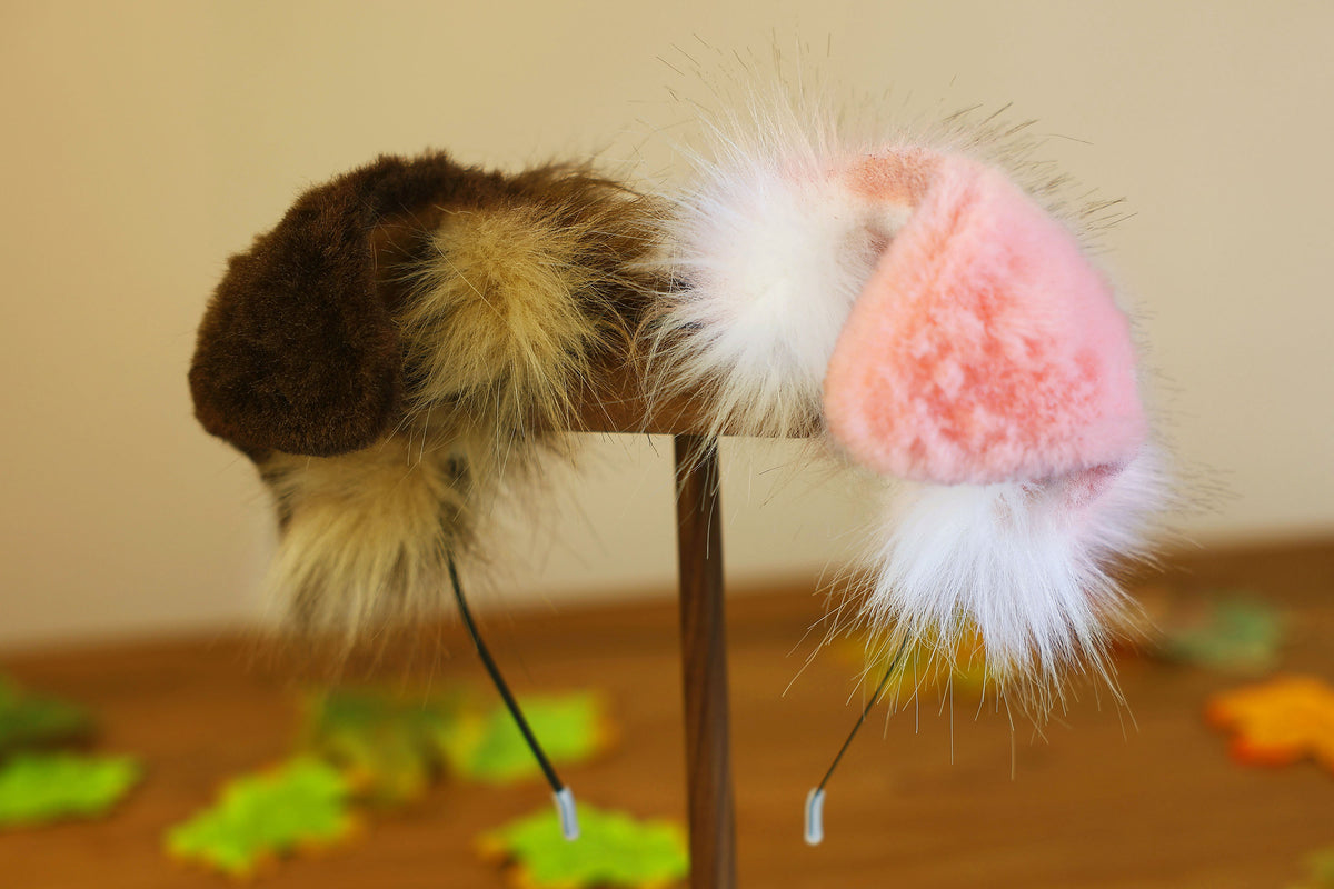 Hyper motion puppy tail sleeve and ears faux fur dog sleeves for silicone base - super motion tail covers - therian puppy kemonomimi furry