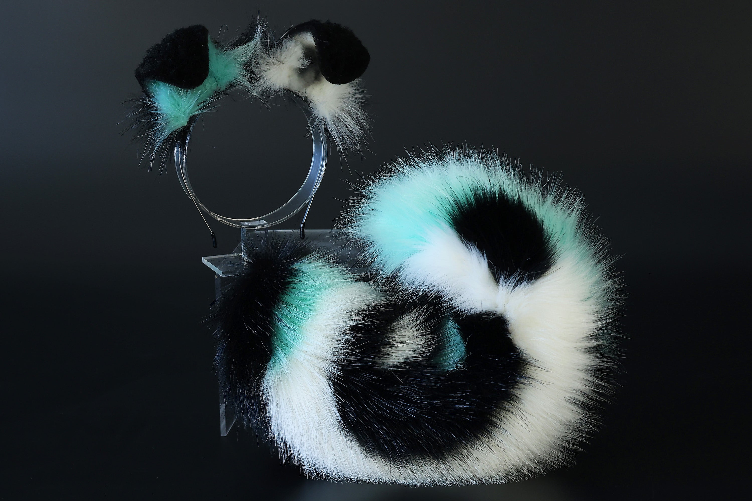 Lake blue faux fur shepherd dog tail and ear Splicing Shiba Inu dog ear and tail anime cosplay therian puppy ear tail butt plug dog girl kemonomimi puppy furry