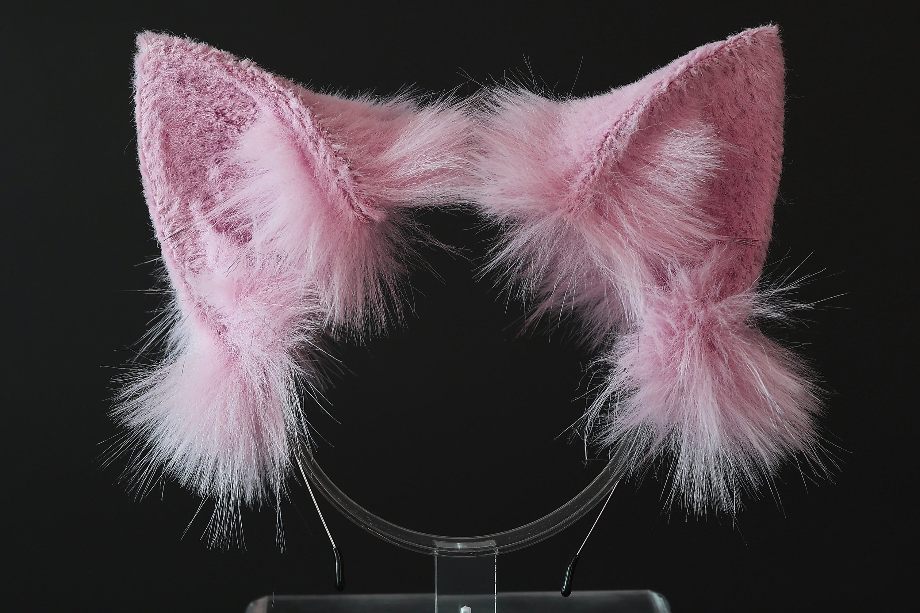 Pink fox tail butt plug and ear set realistic faux fur wolf ear and tail anime cosplay therian cat ear and tail kitten ears and tail kemonomimi furry