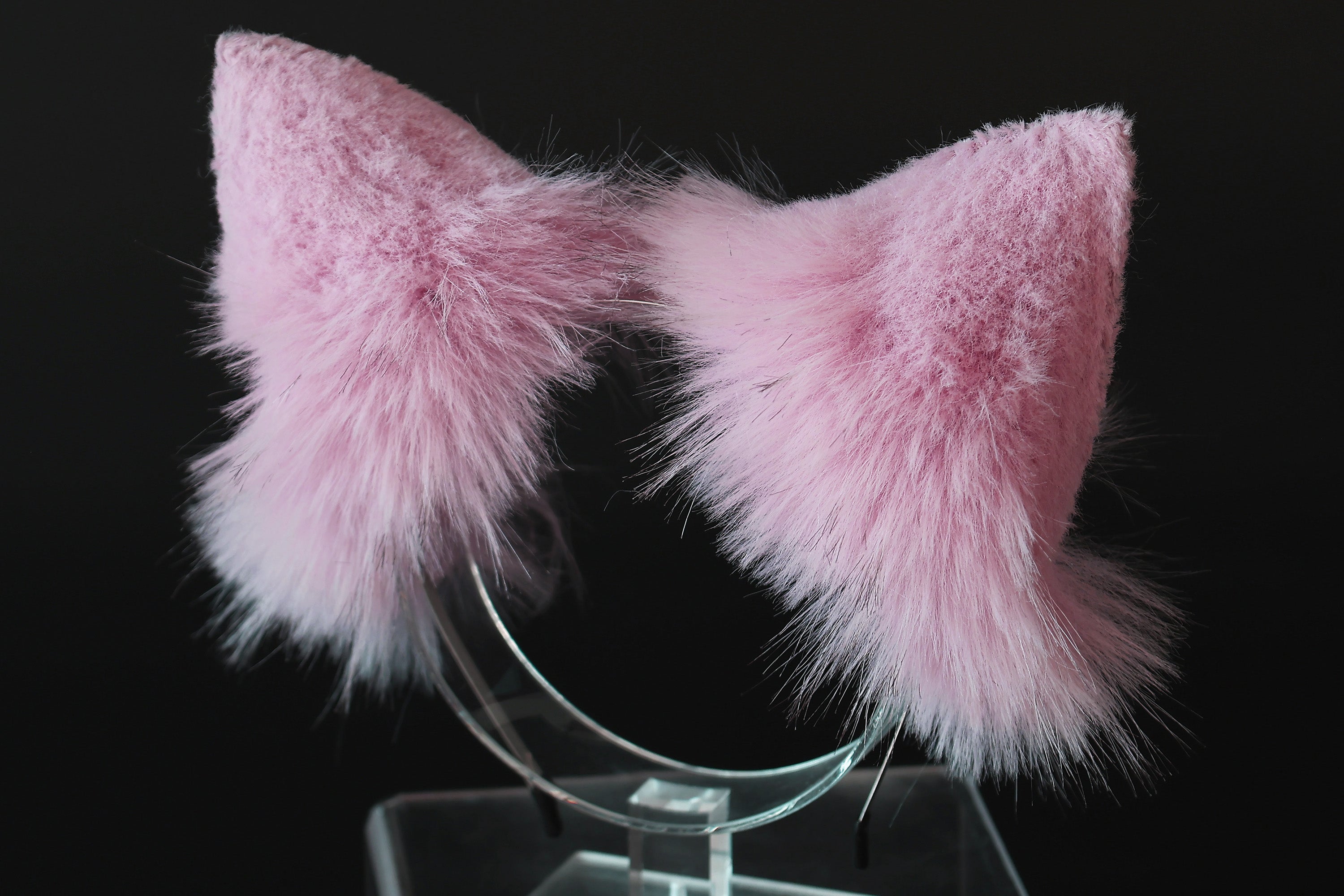 Pink fox tail butt plug and ear set realistic faux fur wolf ear and tail anime cosplay therian cat ear and tail kitten ears and tail kemonomimi furry