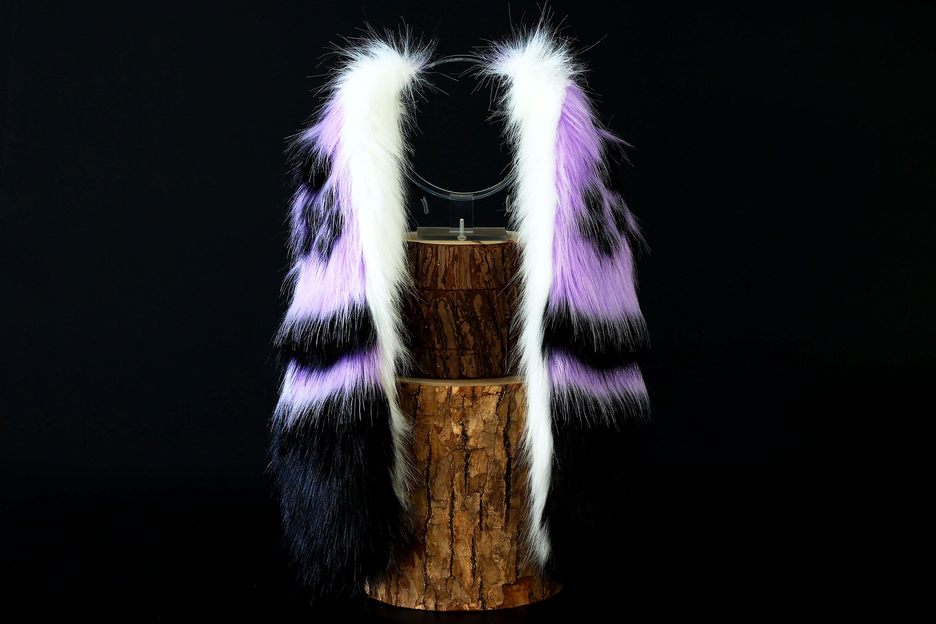 Purple soft long lop bunny ear and tail faux fur bunny ear cosplay rabbit ear and tail butt plug anime cosplay rabbit kemonomimi bunny therian costume ears and tail