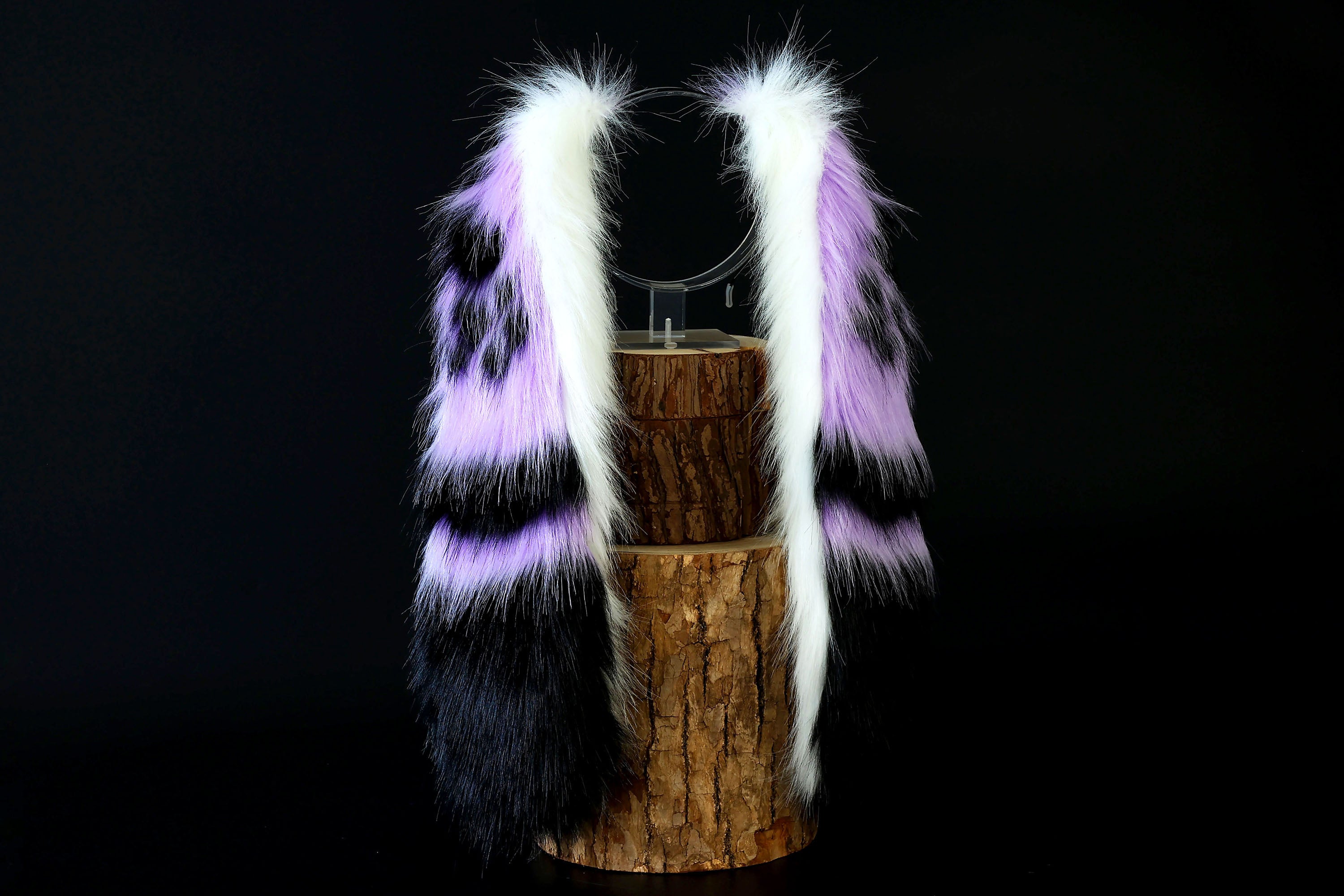 Purple soft long lop bunny ear and tail faux fur bunny ear cosplay rabbit ear and tail butt plug anime cosplay rabbit kemonomimi bunny therian costume ears and tail