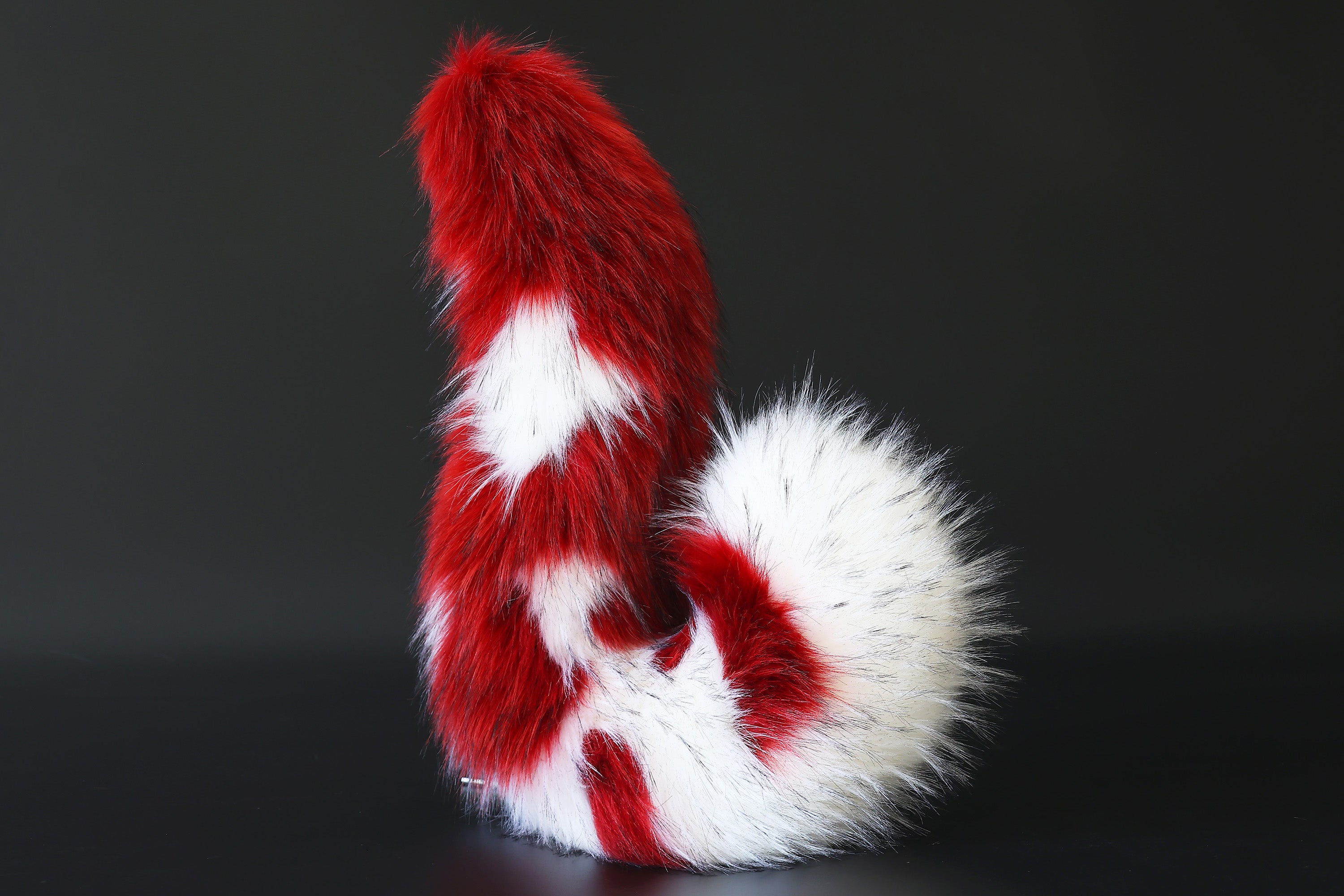 Red white faux fur shepherd dog tail and ear set Shiba Inu dog ear and tail butt plug anime cosplay therian puppy ear and tail puppy girl kemonomimi