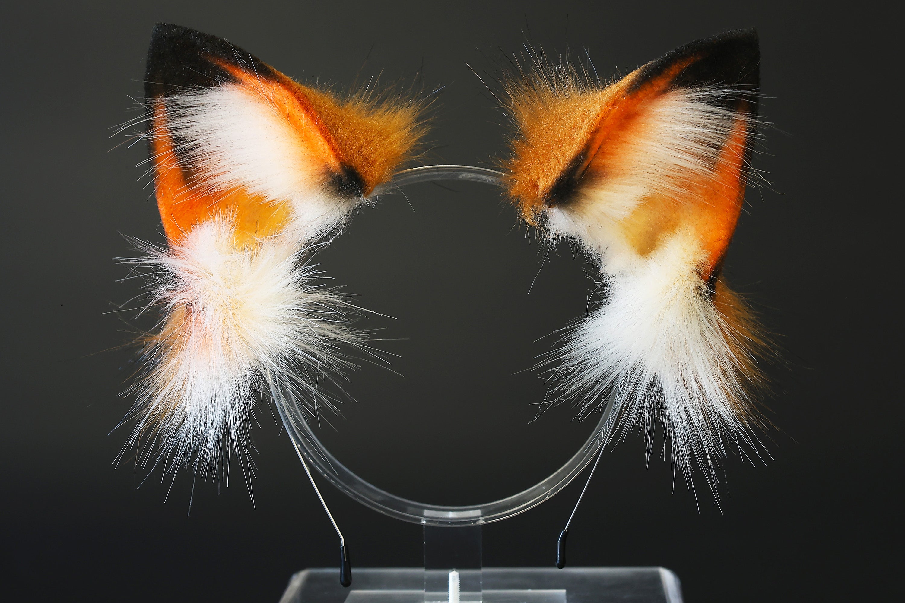 Realistic faux fur fox tail and ear set splicing wolf ear and tail butt plug anime cosplay therian cat ear and tail kitten tail and ears kemonomimi