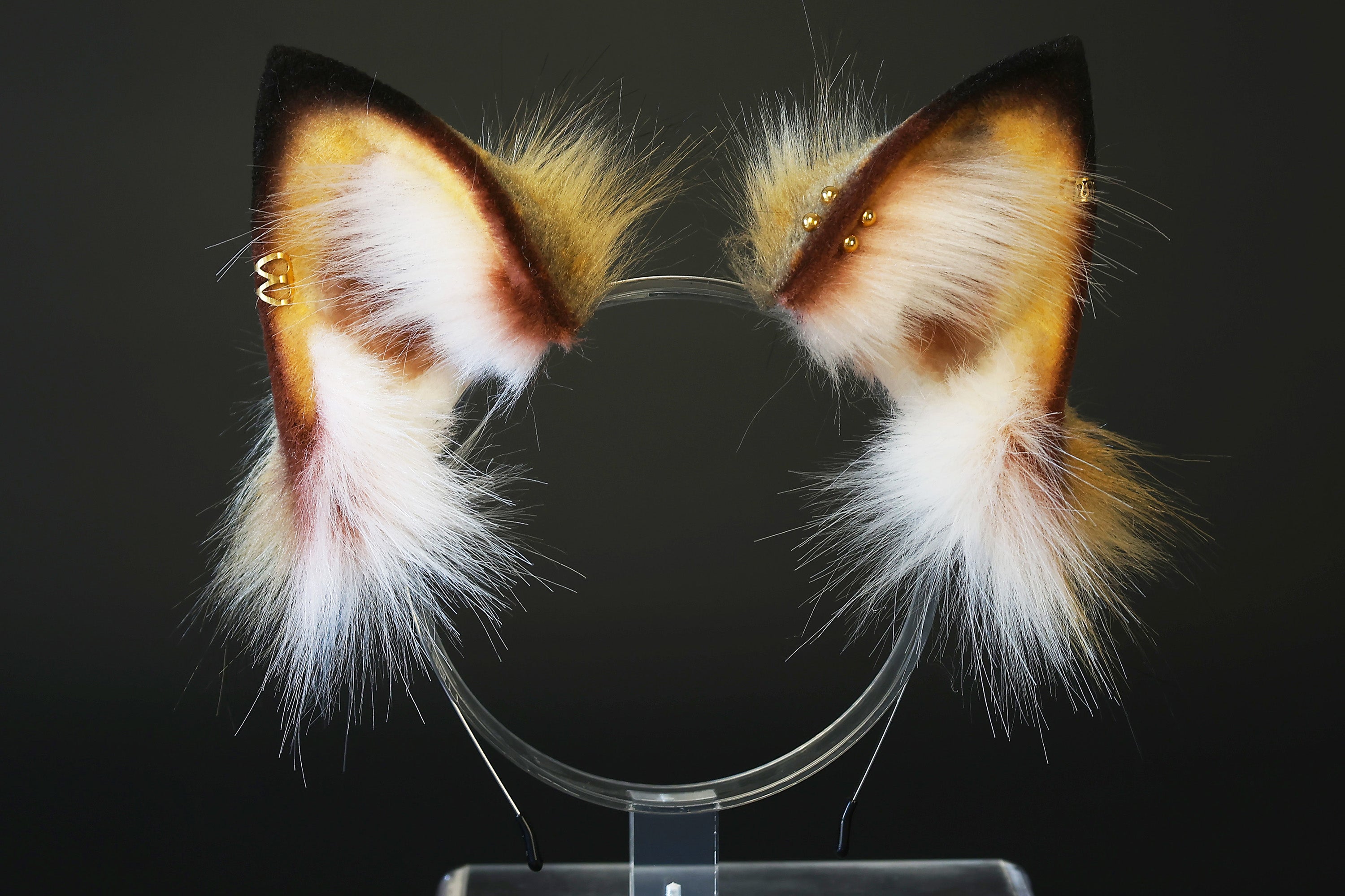 Realistic faux fur fox tail and ear set splicing wolf ear and tail butt plug anime cosplay therian cat ear and tail kitten tail and ears kemonomimi