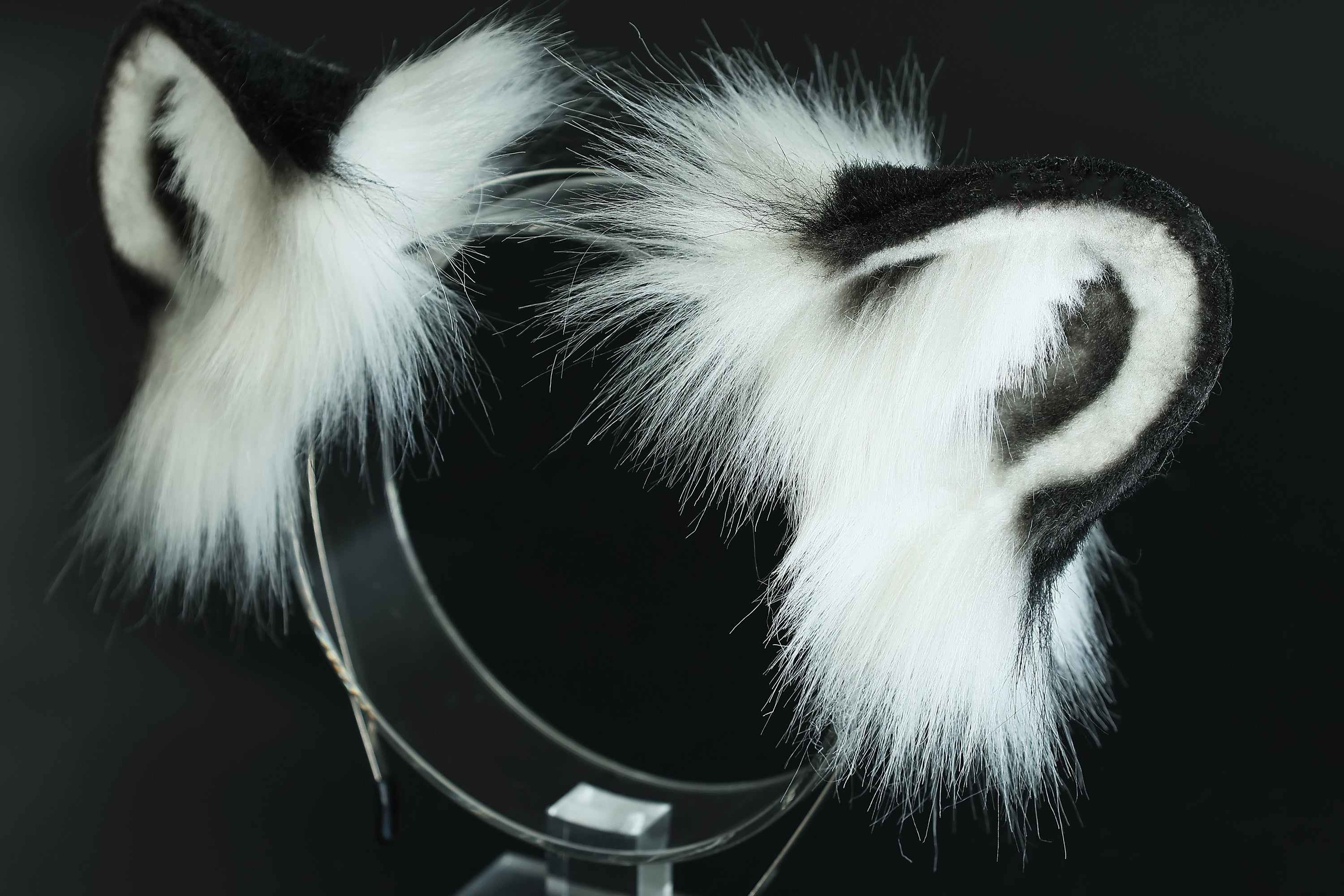 Realistic faux fur white tiger ear and tail set anime cosplay tiger kemonomimi