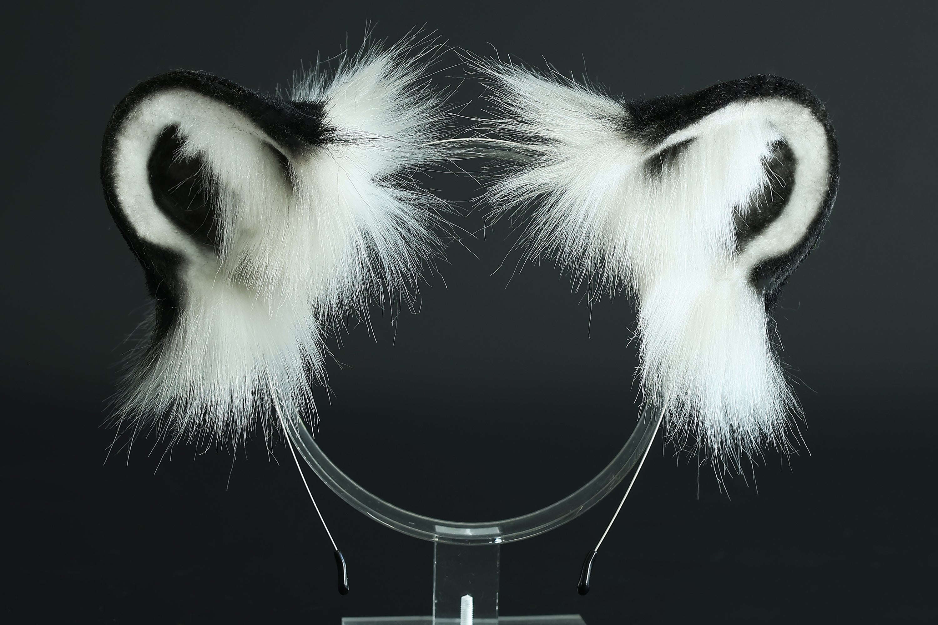 Realistic faux fur white tiger ear and tail set anime cosplay tiger kemonomimi