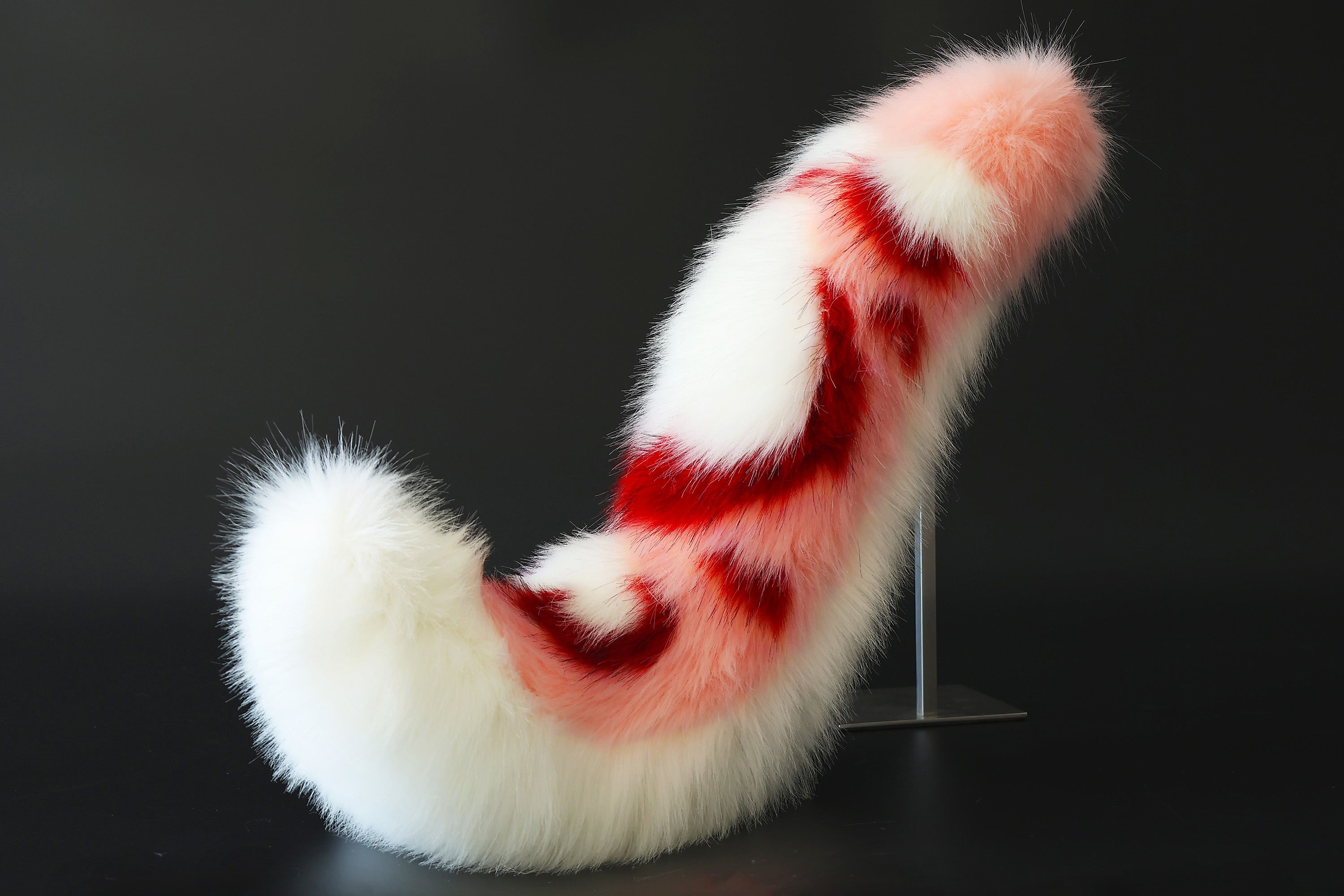 Realistic faux fur wolf ear and tail set pink splicing fox ear and tail anime cosplay cat ear and tail butt plug kitten therian fox tail kemonomimi