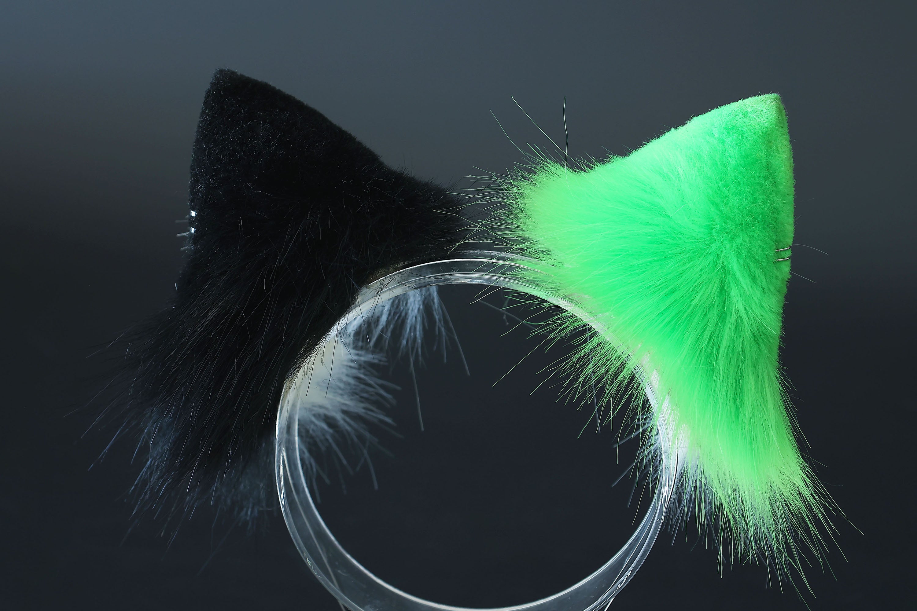 Realistic green calico faux fur cat tail and ear kemonomimi kitten ear and tail butt plug anime cosplay therian puppy ear and tail dog ears and tail furry