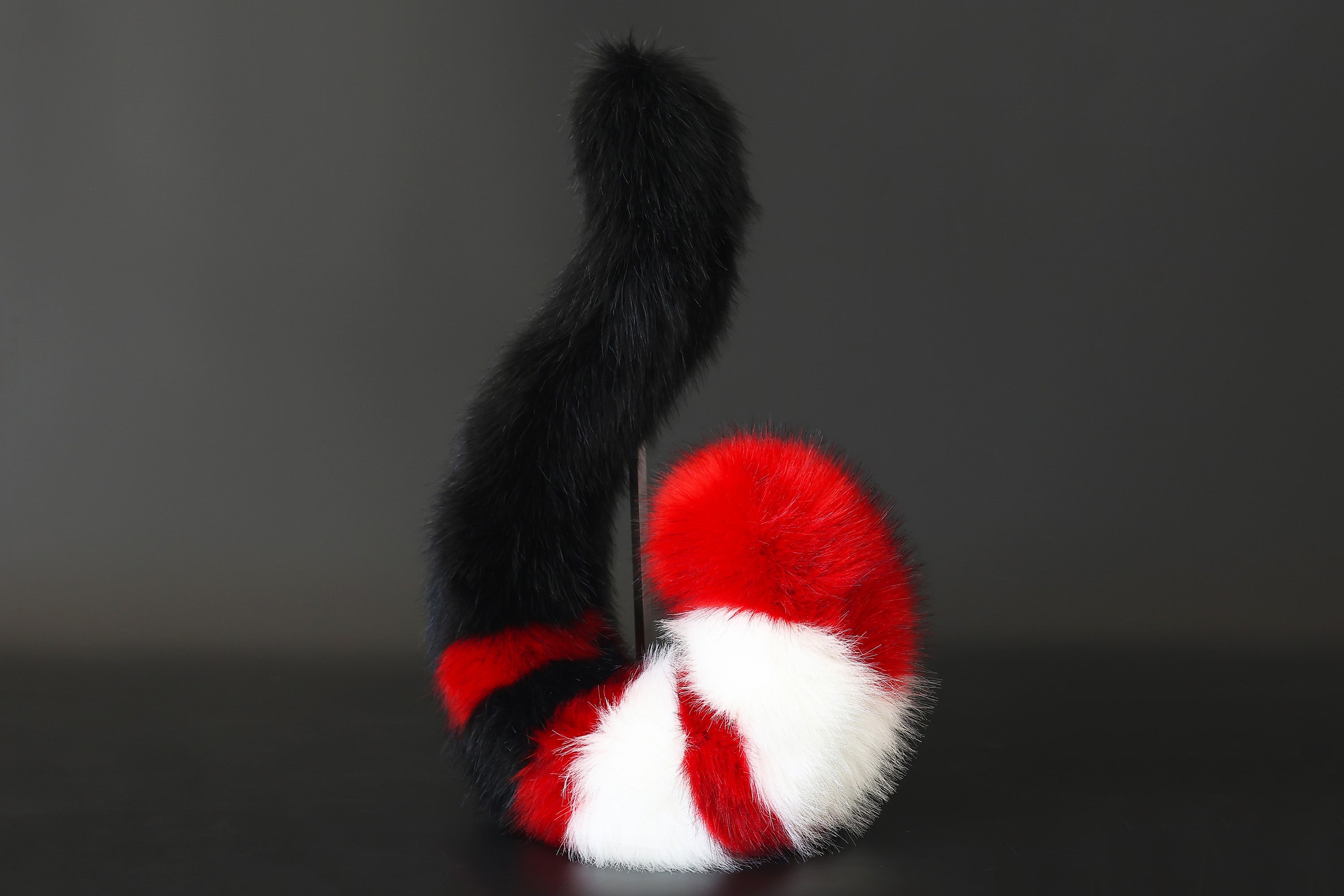 Realistic red black faux fur cat ears and tail butt plug kitten ears and tail kittenplay anime cosplay petplay ear tail kitten kemonomimi cat therian