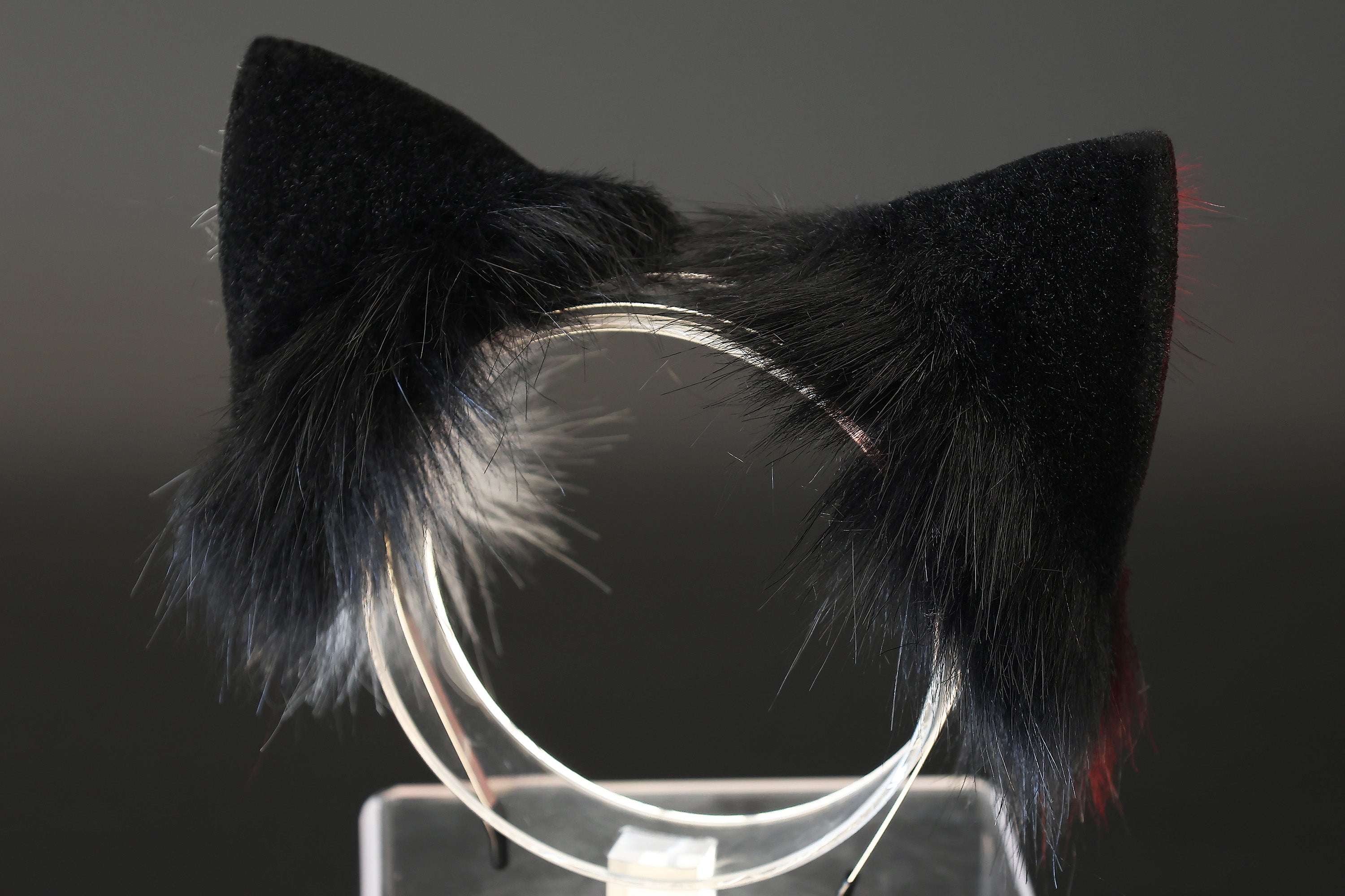 Realistic red black faux fur cat ears and tail butt plug kitten ears and tail kittenplay anime cosplay petplay ear tail kitten kemonomimi cat therian