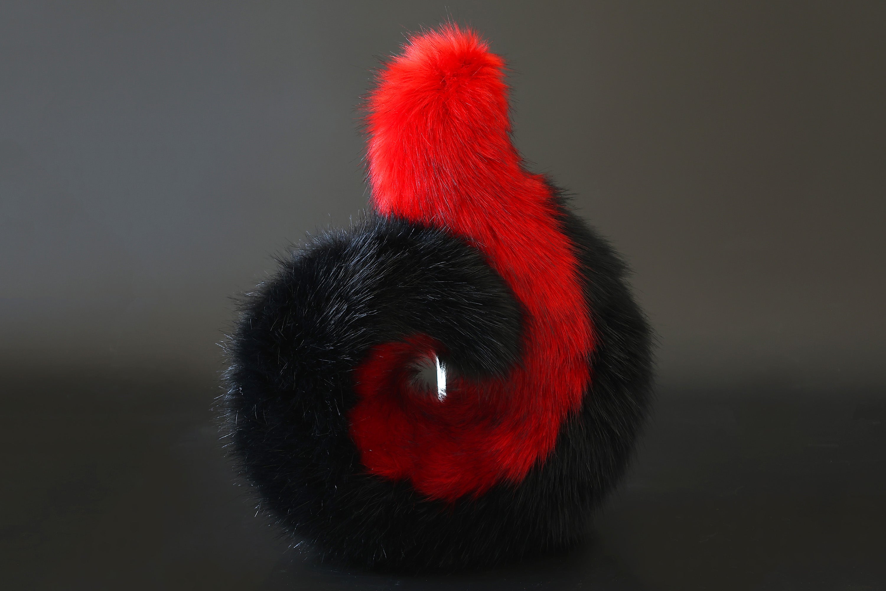 Red black faux fur shepherd dog tail and ear set Shiba Inu dog ear and tail butt plug anime cosplay therian puppy ear and tail puppy girl kemonomimi