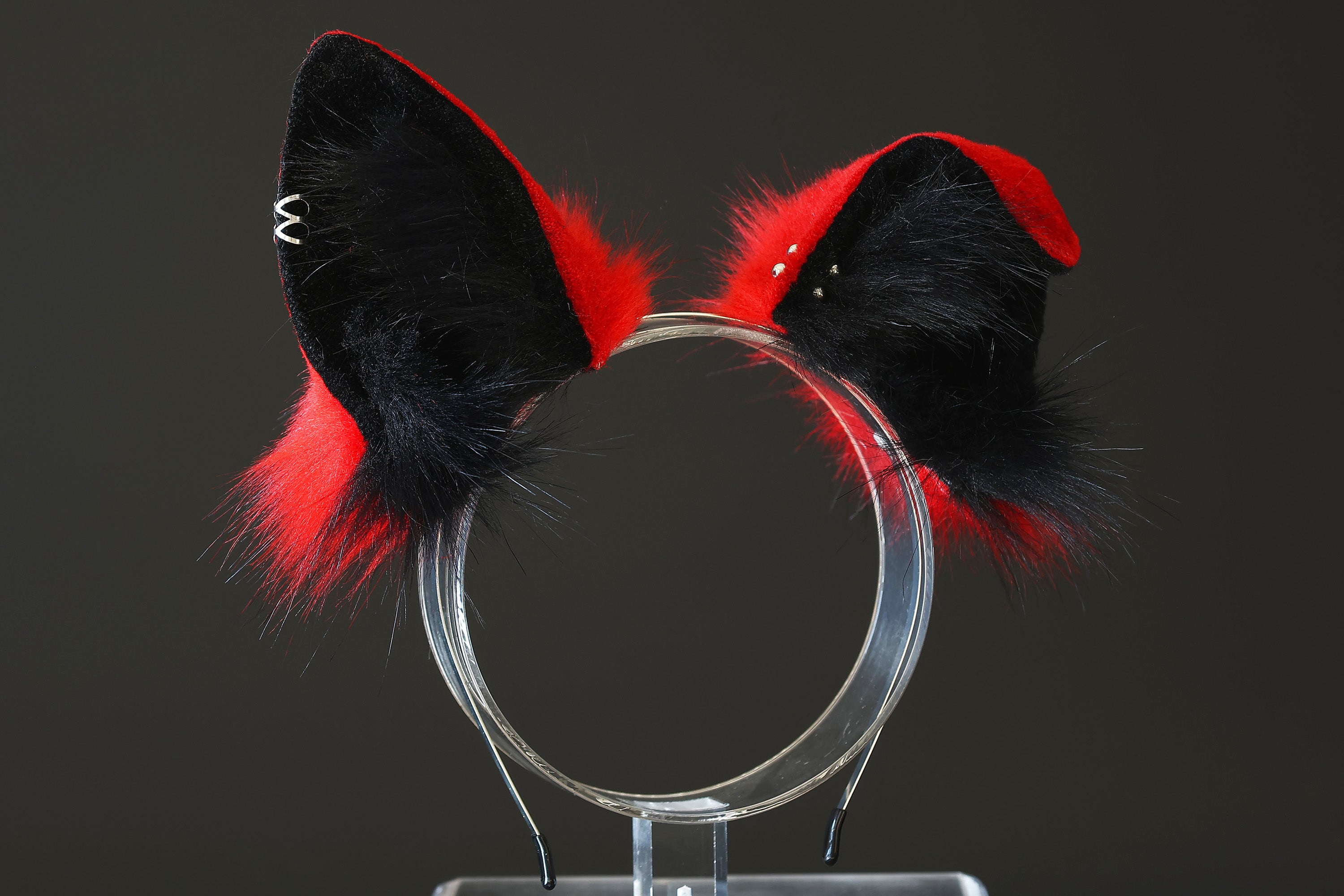 Red black faux fur shepherd dog tail and ear set Shiba Inu dog ear and tail butt plug anime cosplay therian puppy ear and tail puppy girl kemonomimi