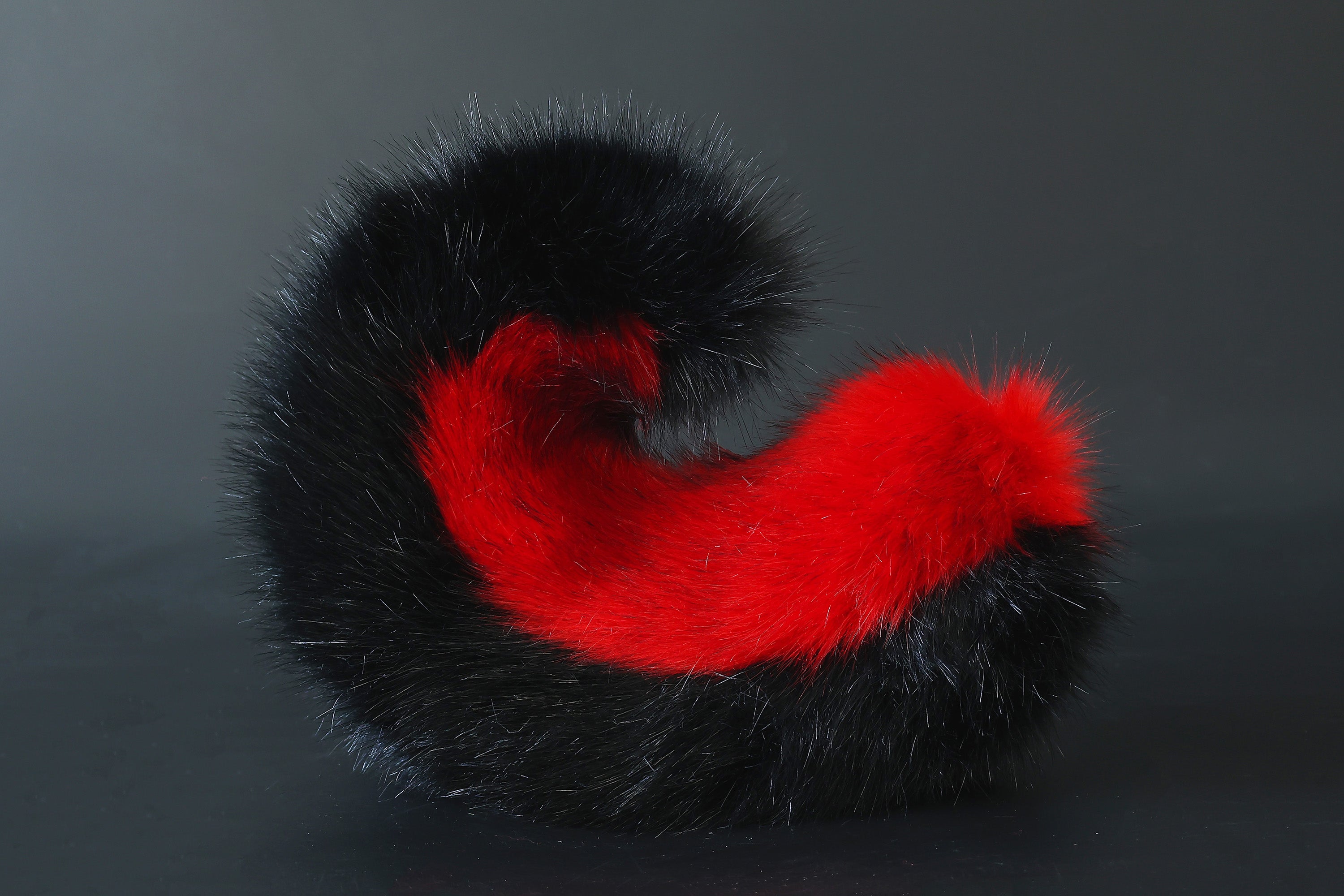 Red black puppy ear and tail plug set kemonomimi Shepherd dog ear and tail plug set Shiba Inu dog ear and tail butt plug set cosplay petplay puppy play dog therian