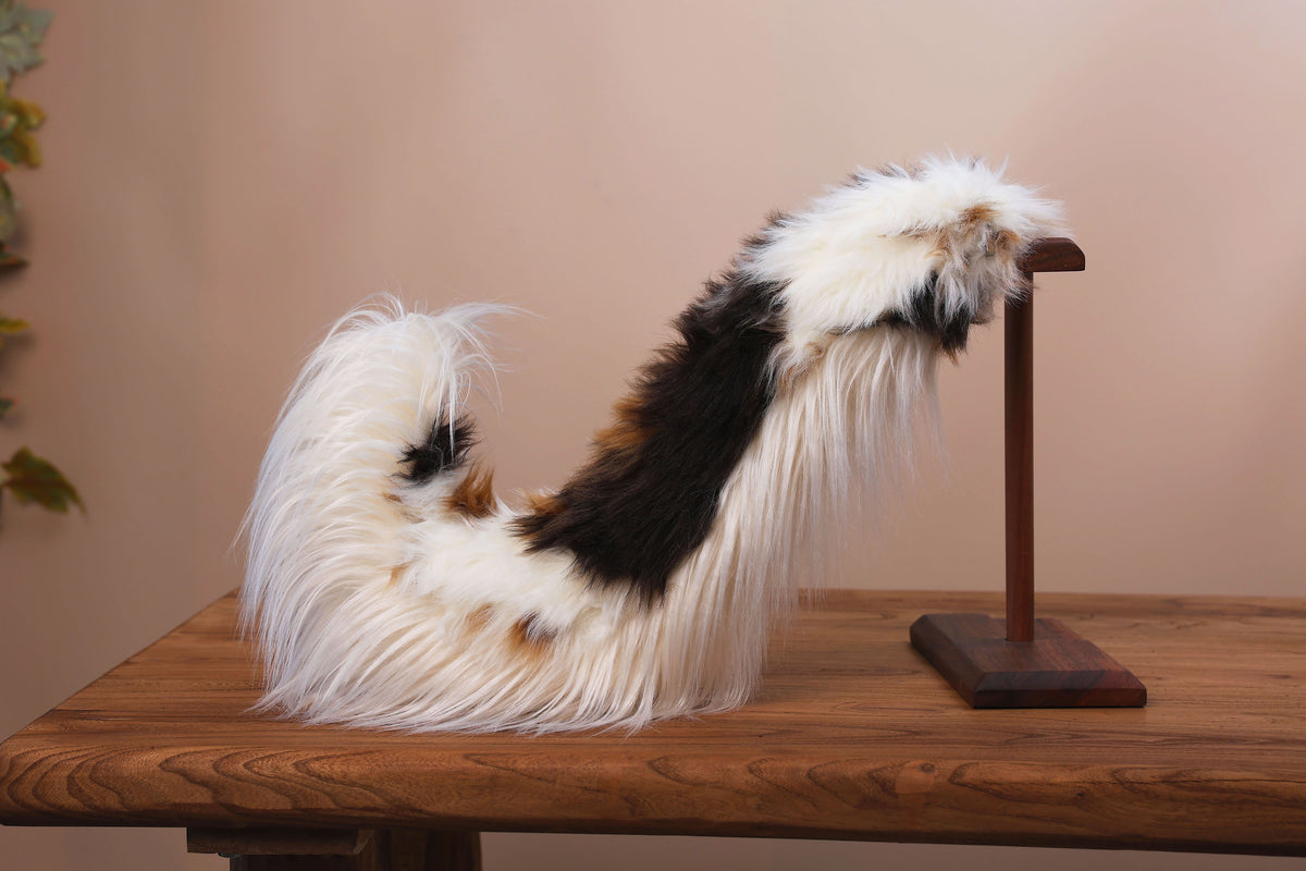 Red merle border collie dog tail and ear faux fur red border collie dog ear and tail kemonomimi anime cosplay therian puppy ear and tail butt plug