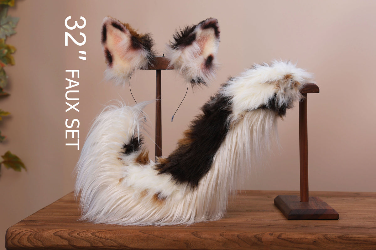 Red merle border collie dog tail and ear faux fur red border collie dog ear and tail butt plug anime cosplay therian puppy ear and tail kemonomimi
