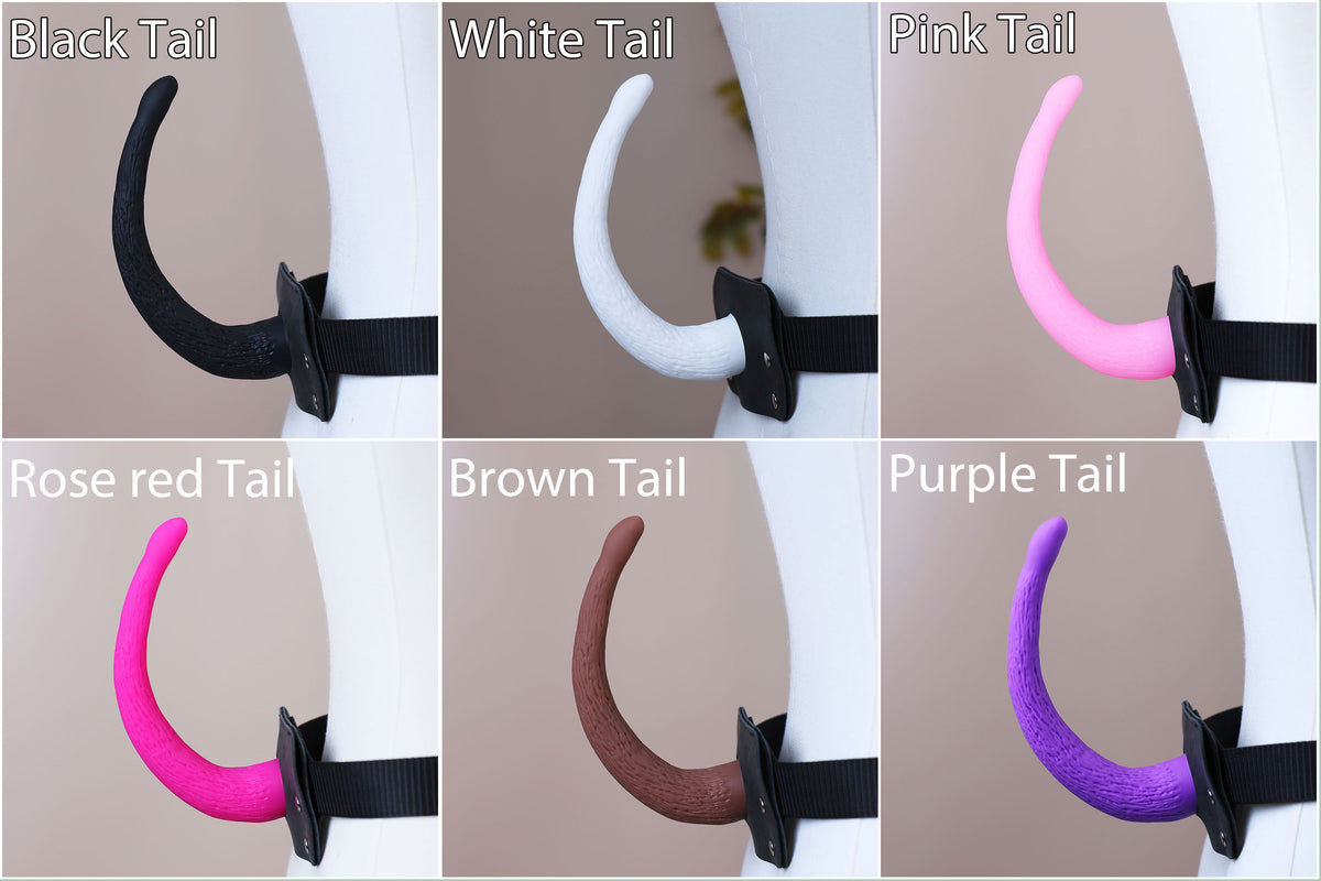 Small hypermotion tail silicone core with secure leather holster hyper motion tail wagging tail kemonomimi therian silicone core tail
