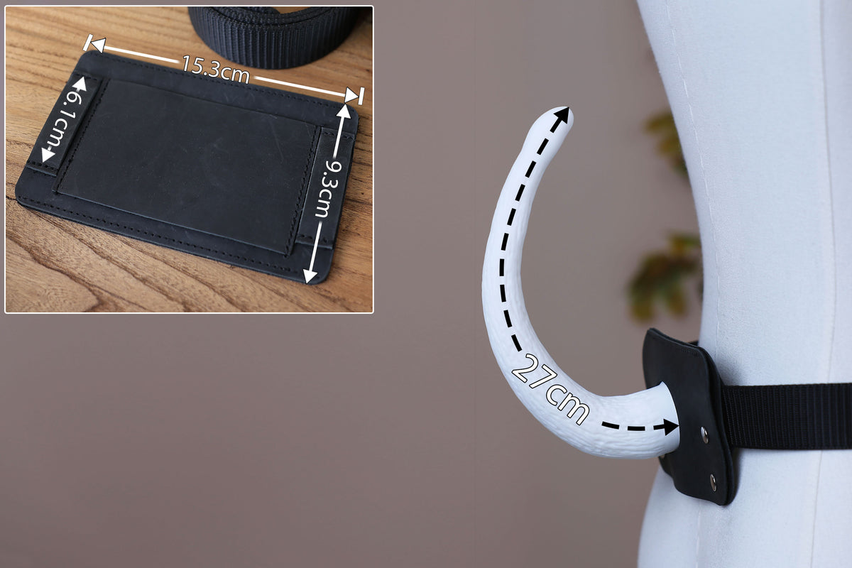 Small hypermotion tail silicone core with secure leather holster hyper motion tail wagging tail kemonomimi therian silicone core tail