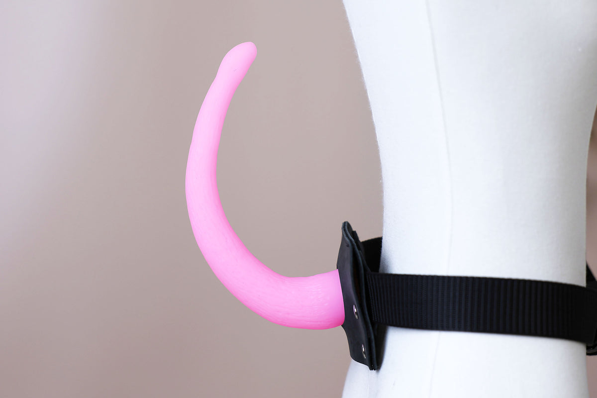 Small hypermotion tail silicone core with secure leather holster hyper motion tail wagging tail kemonomimi therian silicone core tail