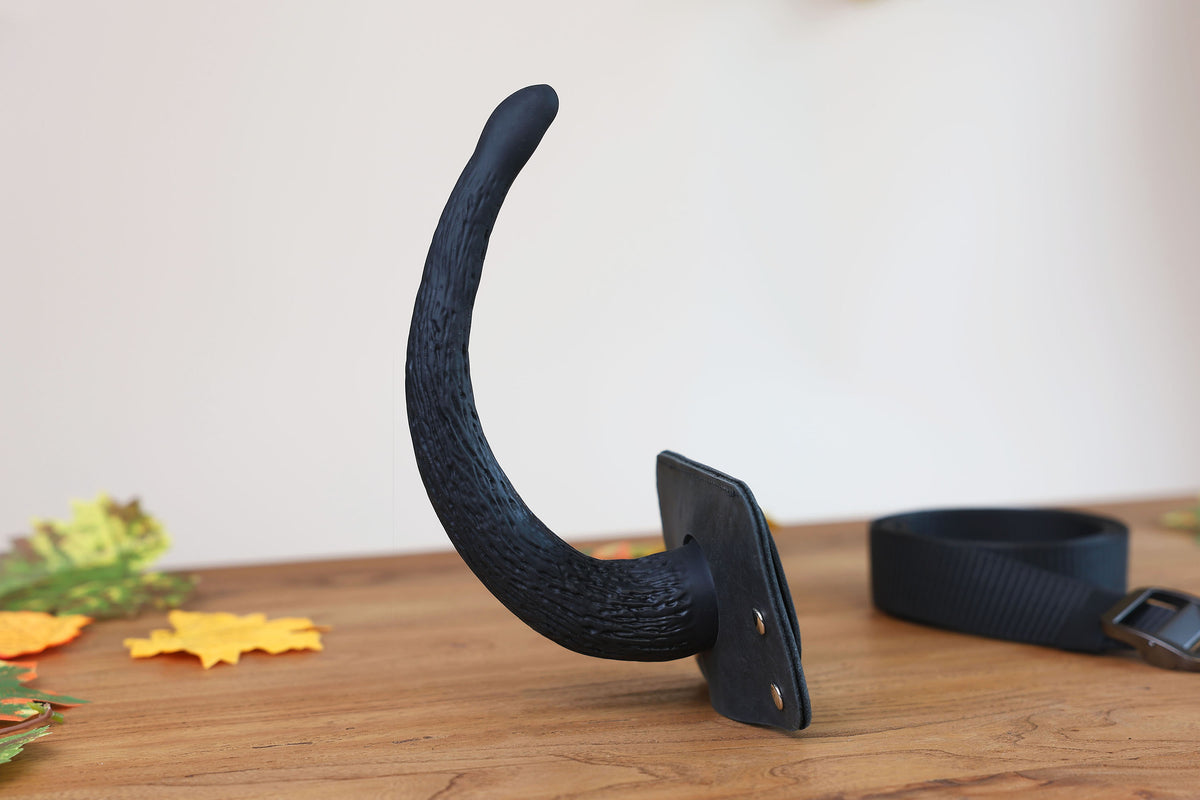 Small hypermotion tail silicone core with secure leather holster hyper motion tail wagging tail kemonomimi therian silicone core tail