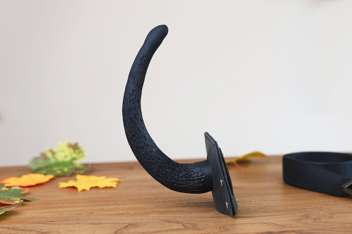 Small hypermotion tail silicone core with secure leather holster hyper motion tail wagging tail kemonomimi therian silicone core tail