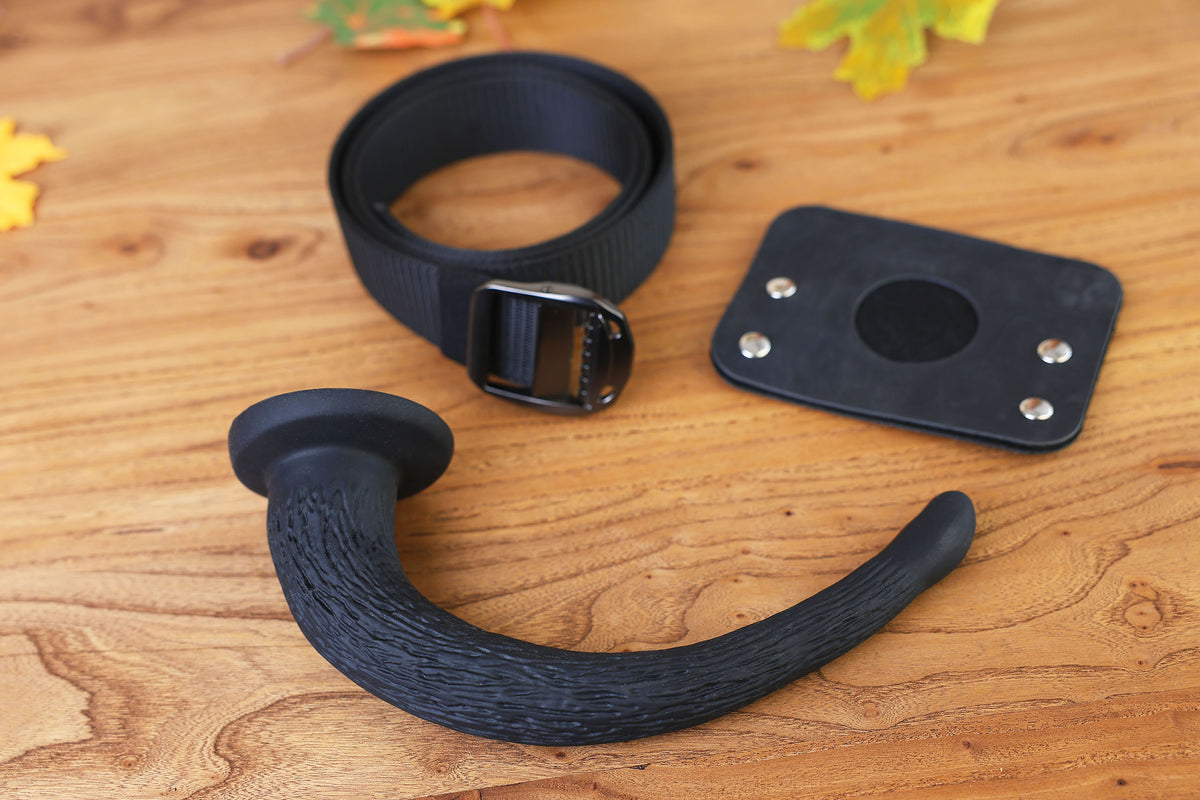 Small hypermotion tail silicone core with secure leather holster hyper motion tail wagging tail kemonomimi therian silicone core tail