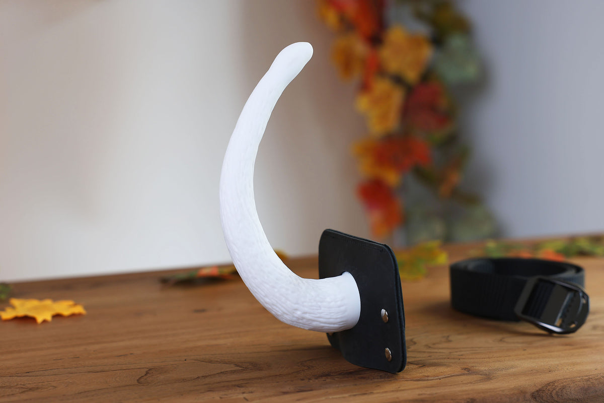Small hypermotion tail silicone core with secure leather holster hyper motion tail wagging tail kemonomimi therian silicone core tail
