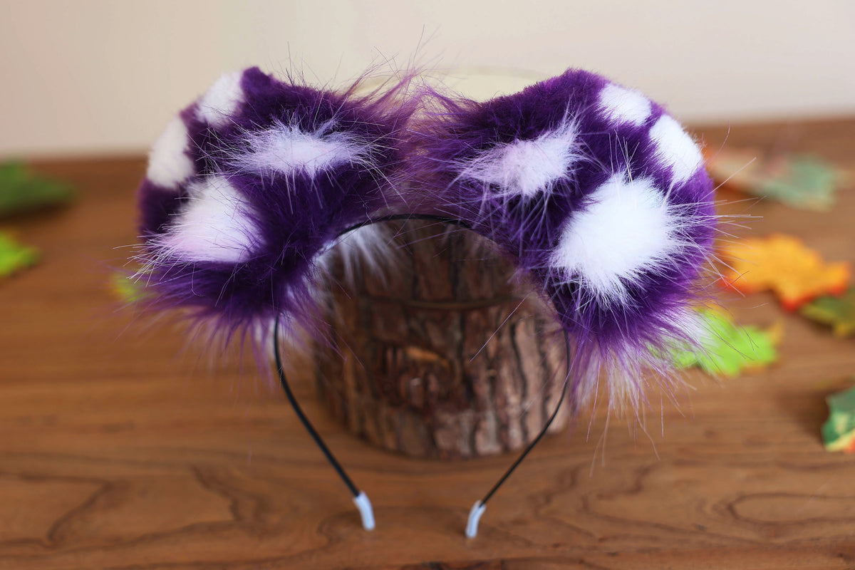 Spotted heyper motion puppy tail sleeve and ears faux fur dog sleeves for silicone base - wagging tail covers - therian dalmatian kemonomimi