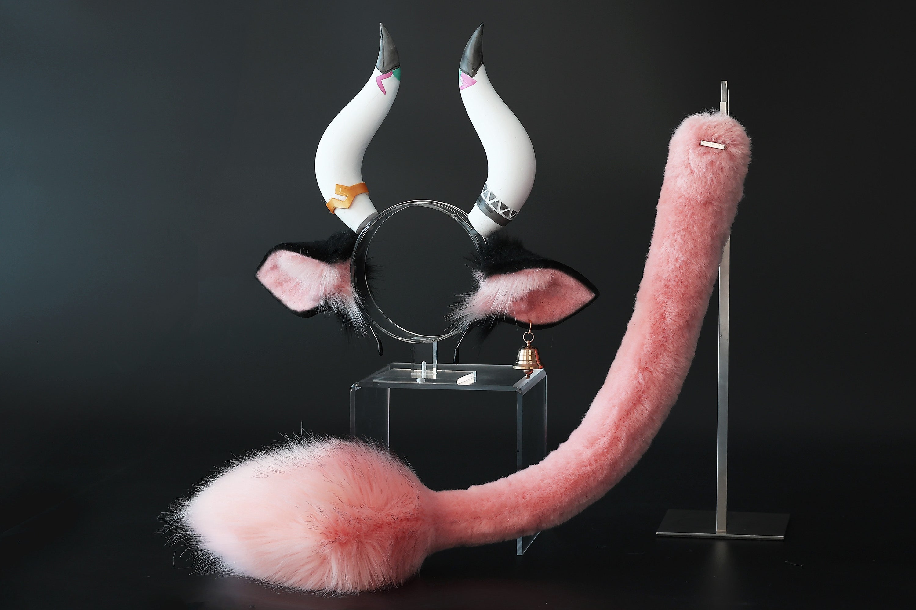 Varesa Genshin Impact Cosplay Ear And Tail Pink Genshin Impact Varesa Cosplay Costume Ears And Tail Anime Girl Kemonomimi Cow Ear And Tail Butt Plug