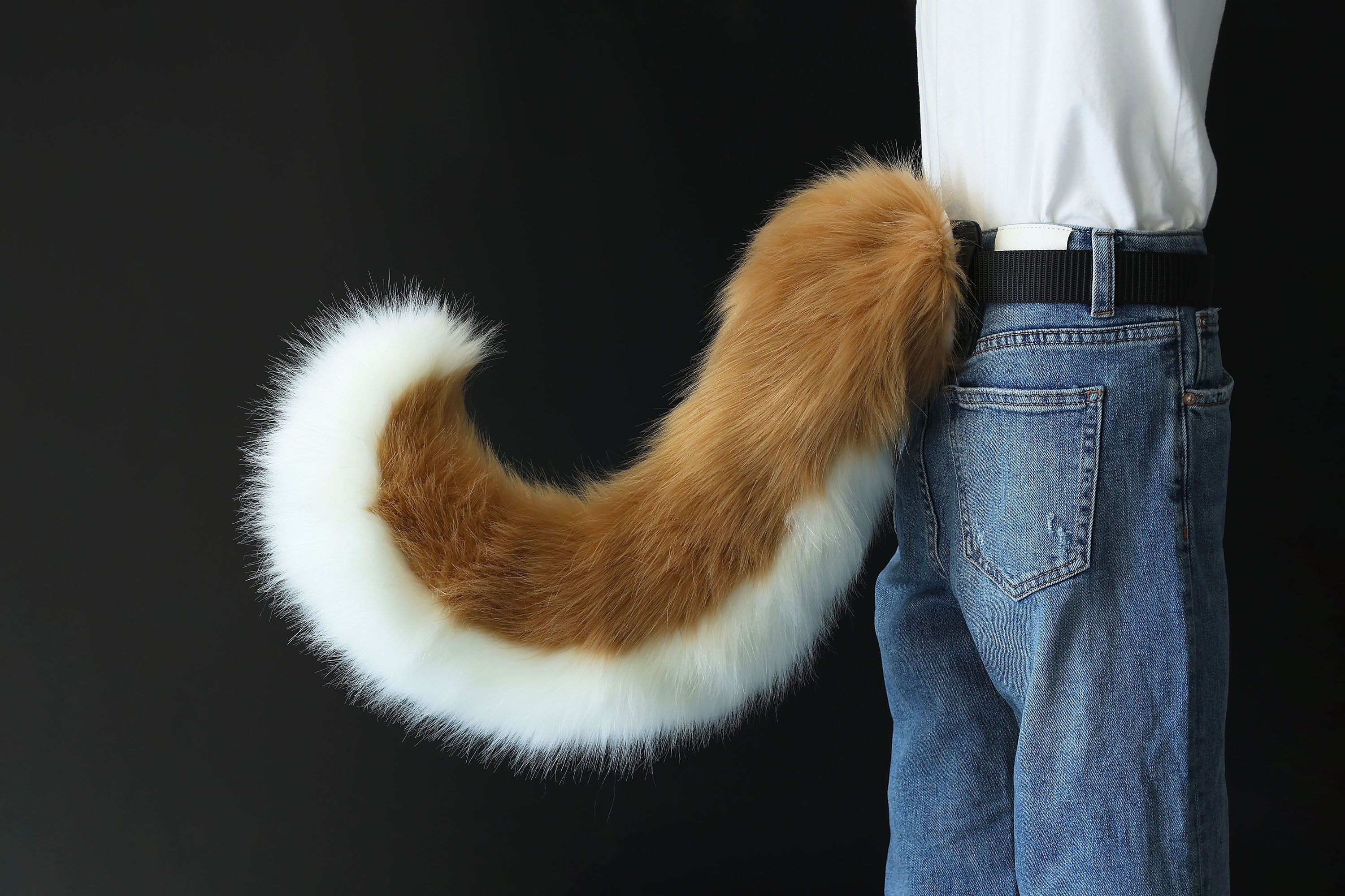 Blonde hyper motion tail sleeve for silicone core tail light tan dog hypermotion tail covers super motion tail covers puppy therian tail kemonomimi