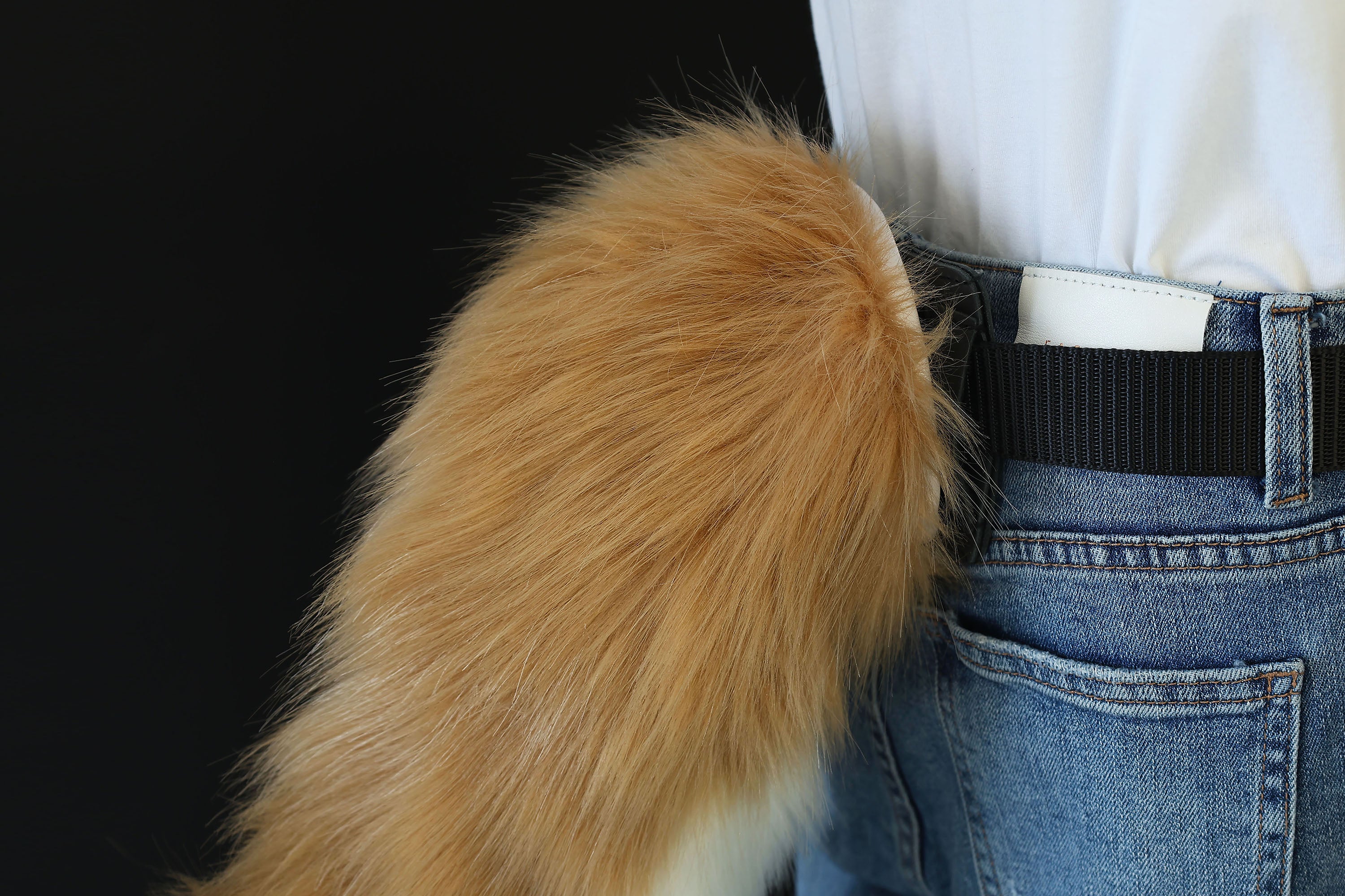 Blonde hyper motion tail sleeve for silicone core tail light tan dog hypermotion tail covers super motion tail covers puppy therian tail kemonomimi