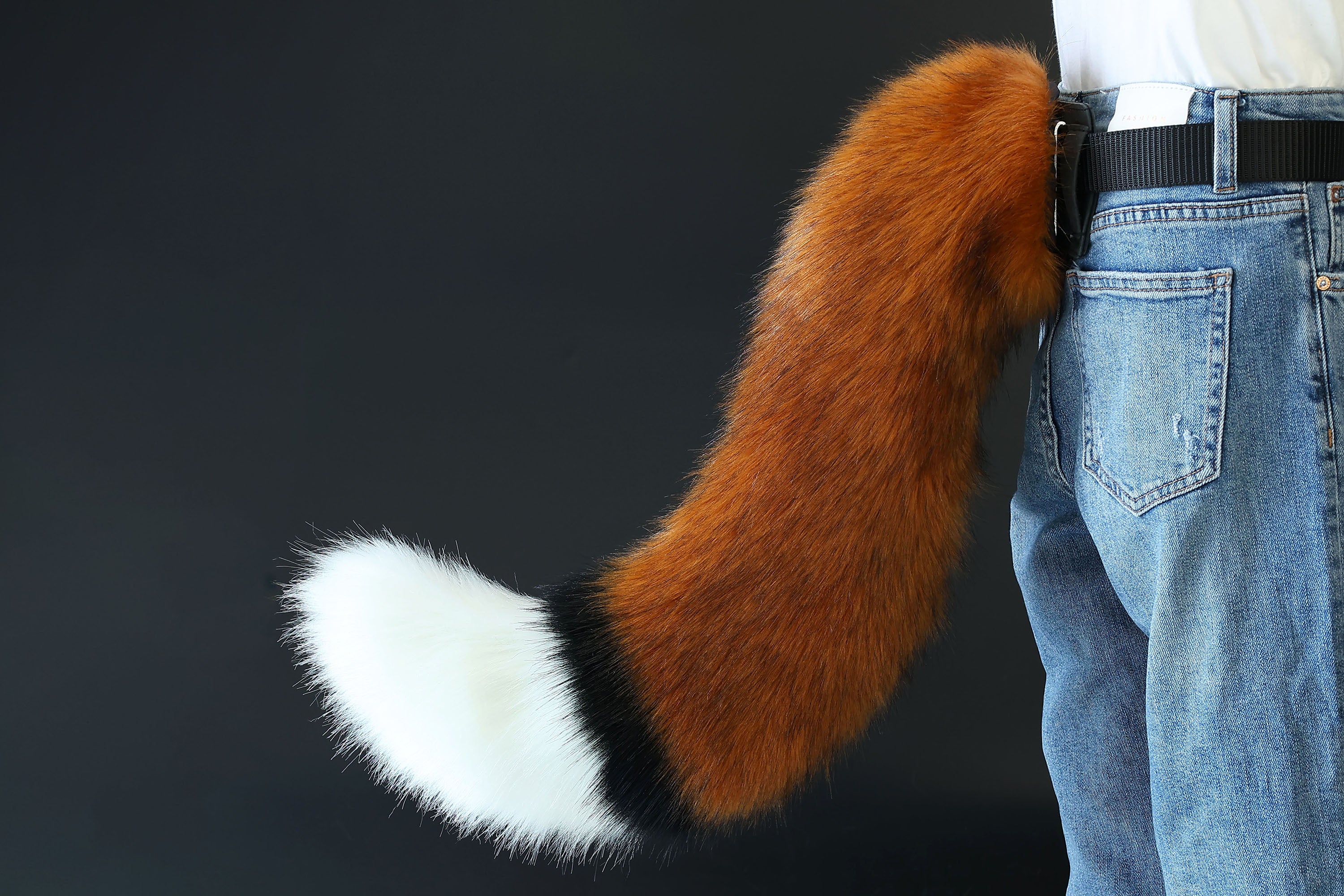 Hyper motion red fox tail sleeve for silicone core tail hypermotion tail covers super motion wolf tail covers fox therian tail wolf kemonomimi